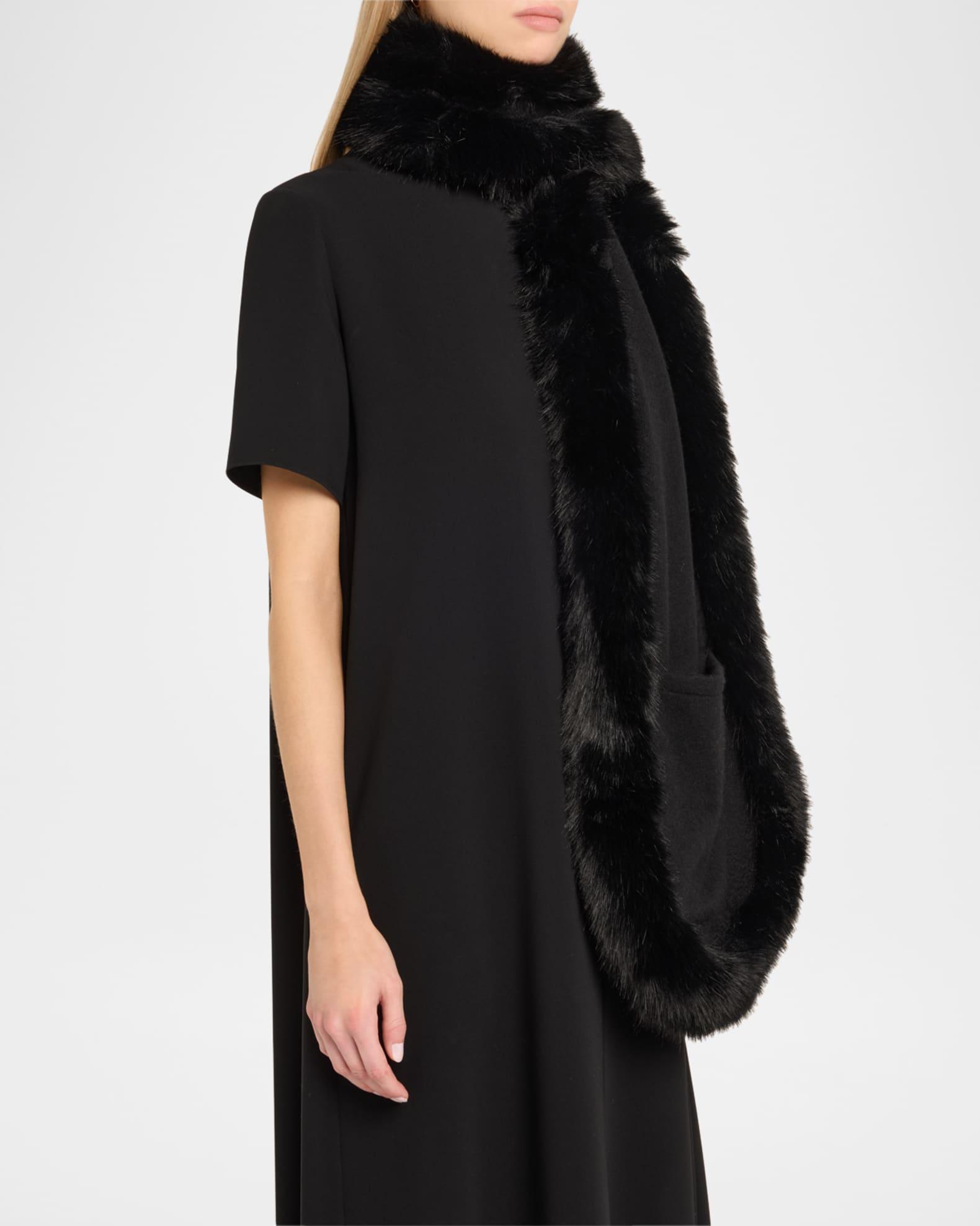 Cashmere Scarf W/ Faux Fur Trim Product Image