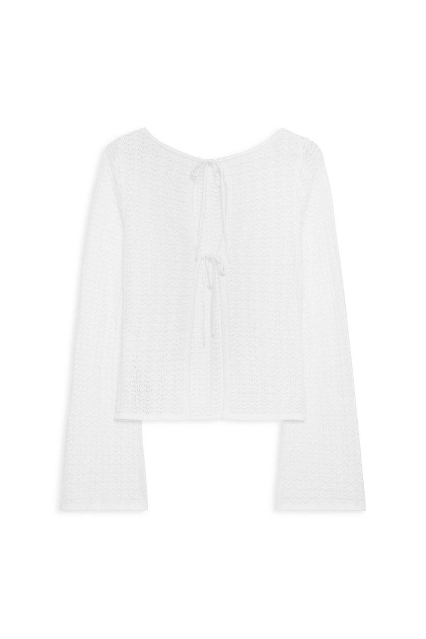 Knitted Crochet Back Detail Top Product Image