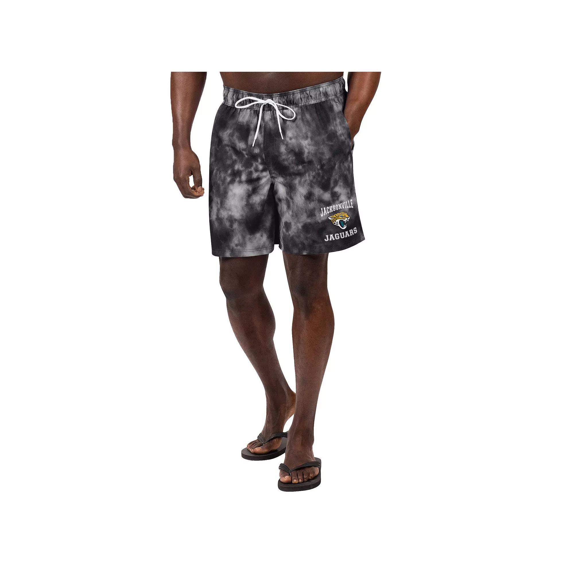 Men's G-III Sports by Carl Banks Black Jacksonville Jaguars Change Up Volley Swim Trunks,  Product Image