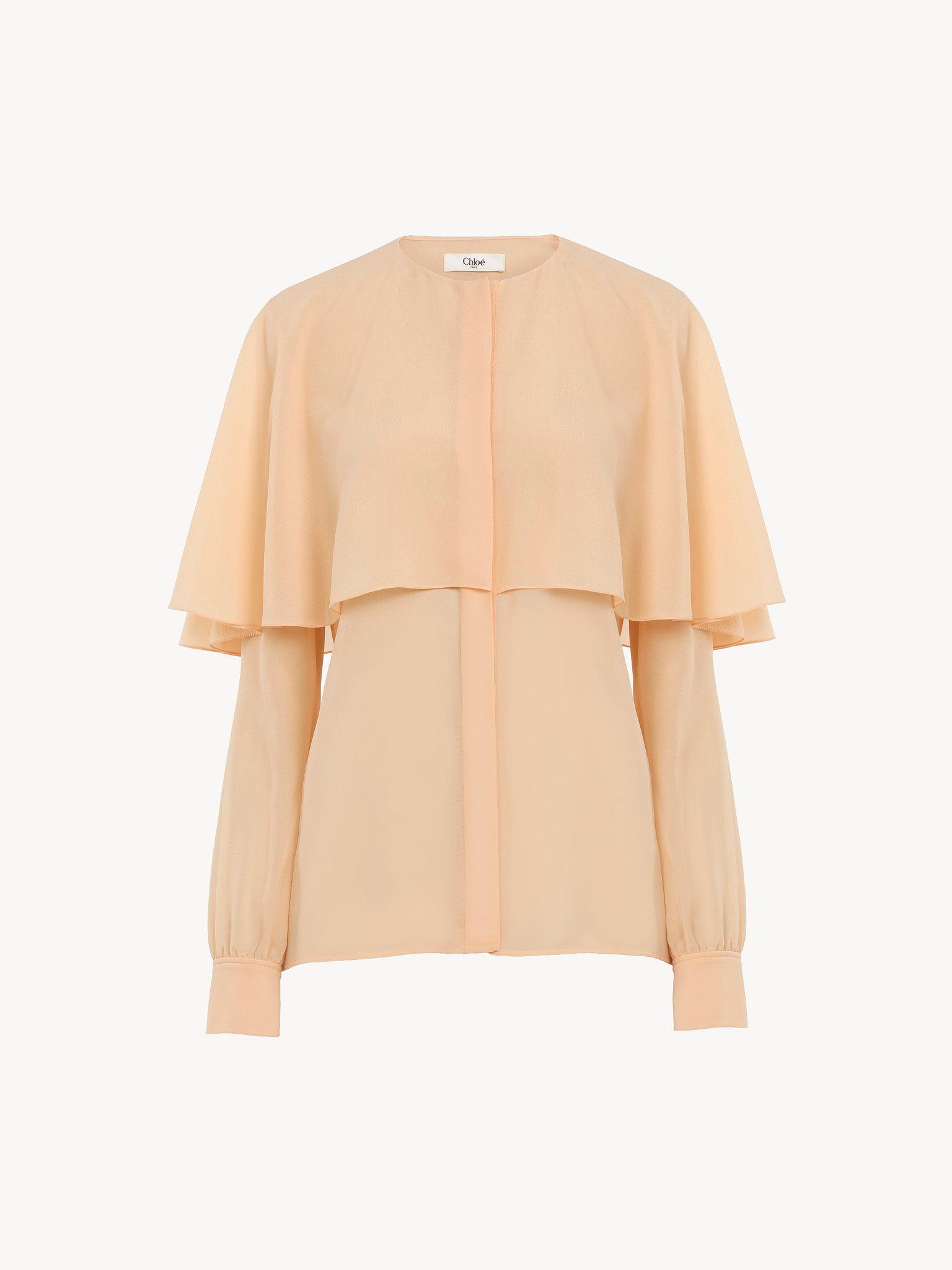 Cape blouse in silk georgette Product Image