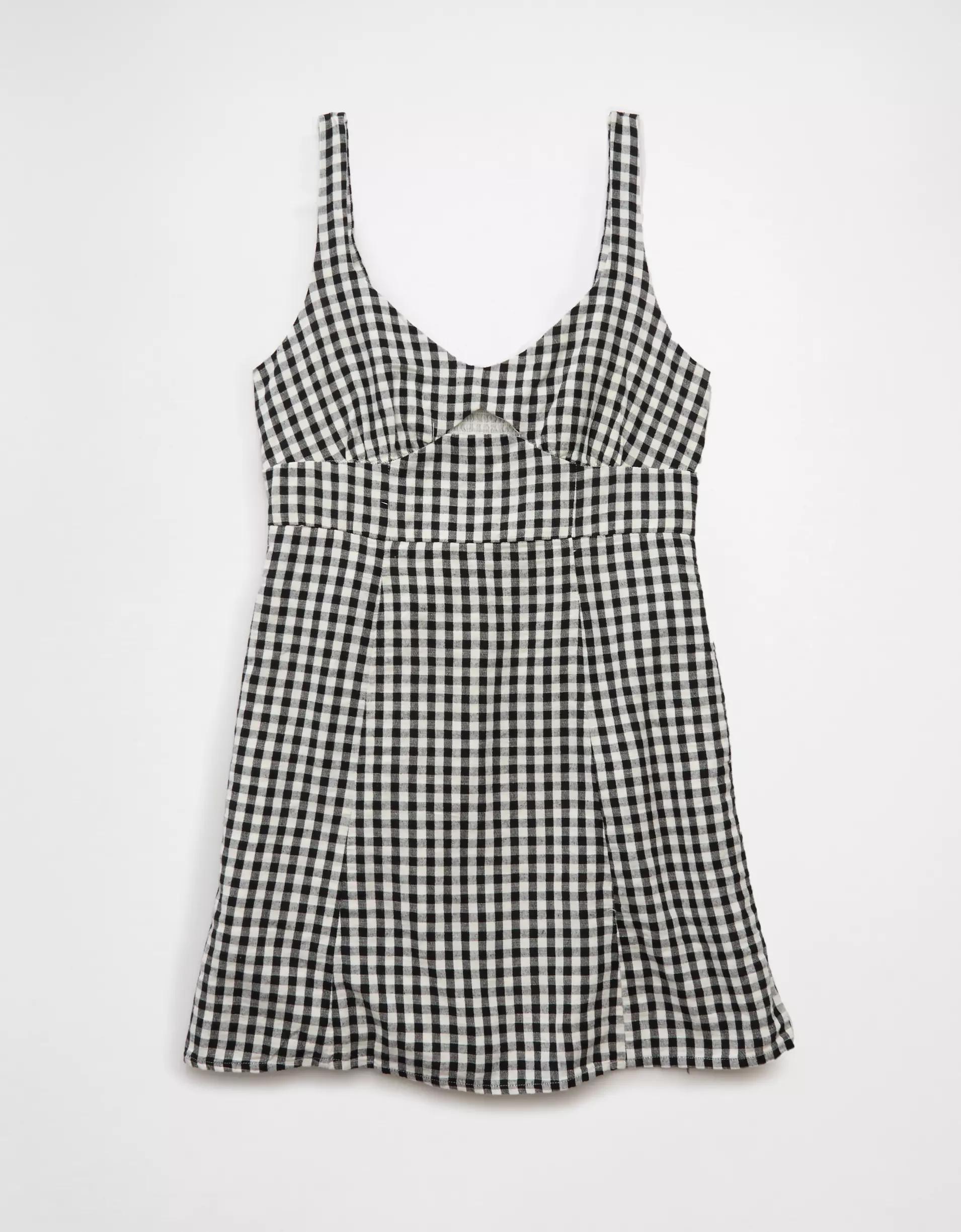 AE Linen-Blend Cut-Out Mini Dress Product Image