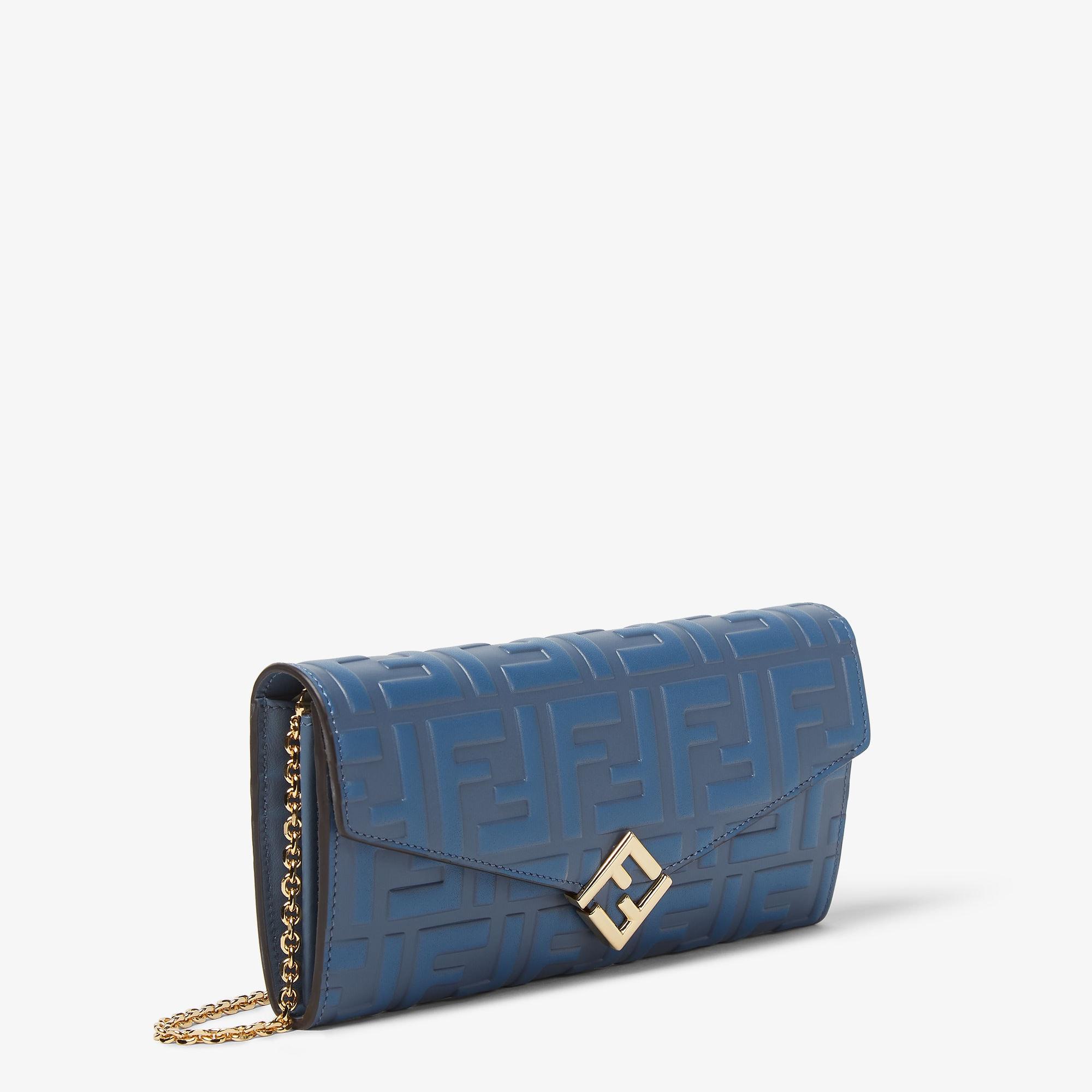 FF Diamonds Continental With ChainBlue leather wallet Product Image