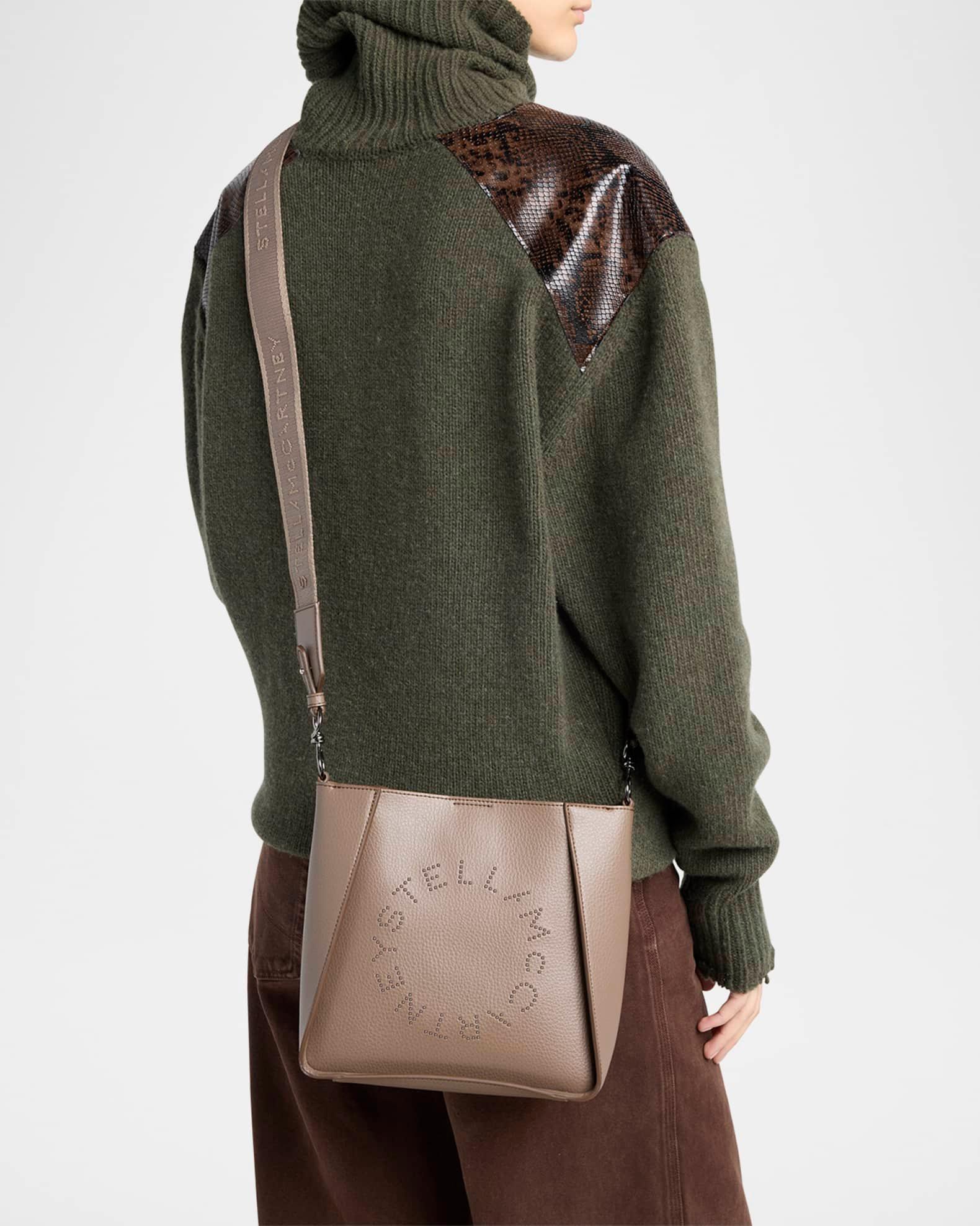 Mini Studded Logo Crossbody Bag in Eco Grainy Vegan Leather Product Image