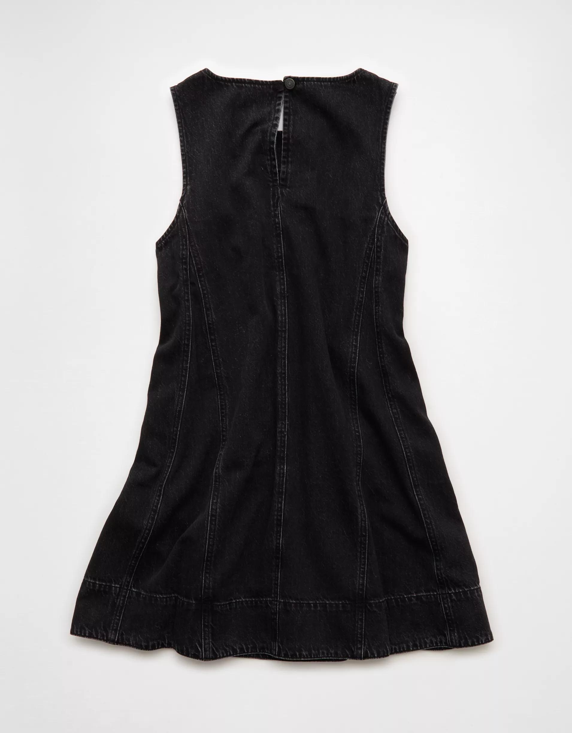 AE High Neck Denim Shift Dress Product Image