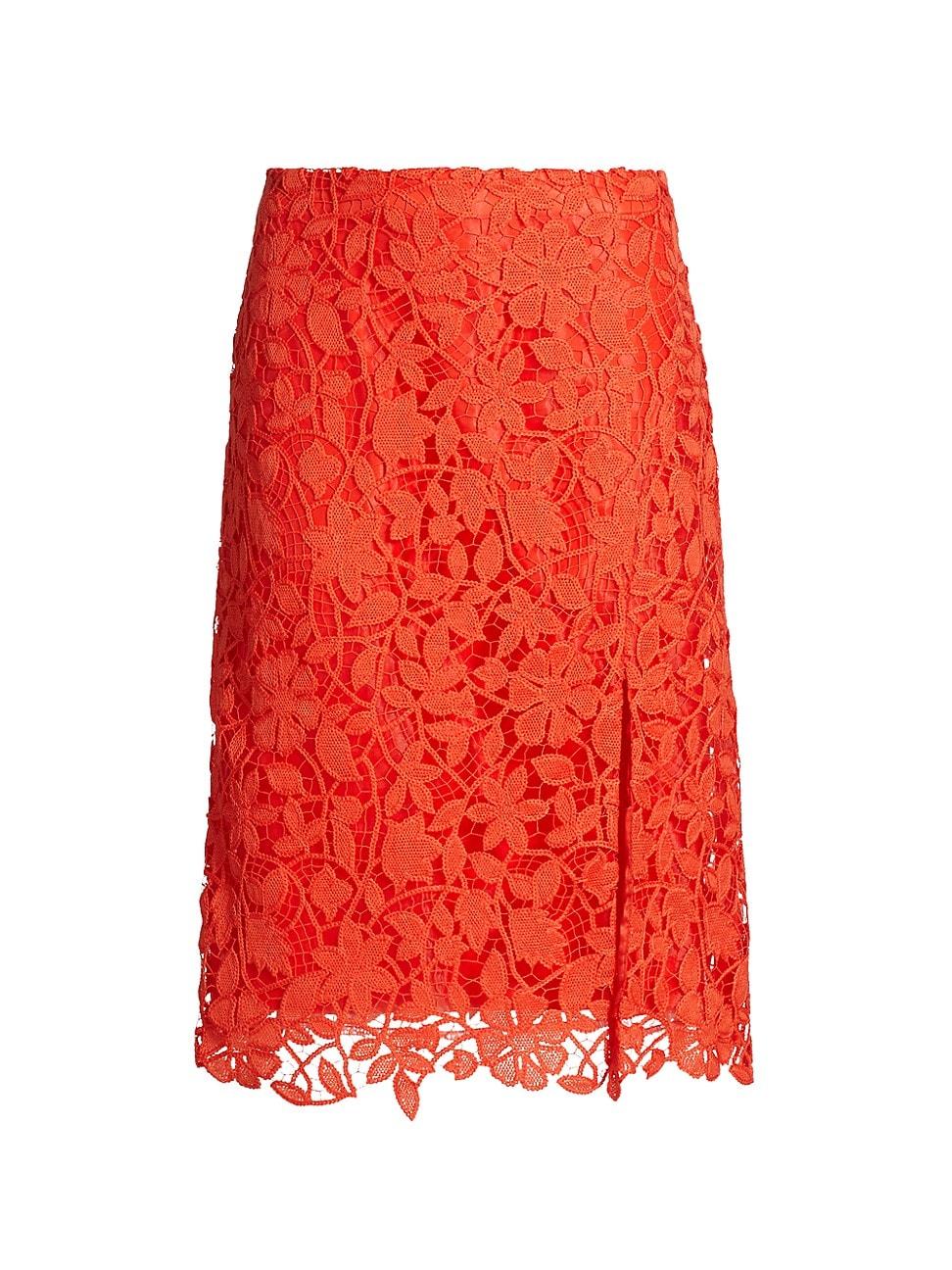 Womens Carreen Floral Lace Slit Skirt Product Image