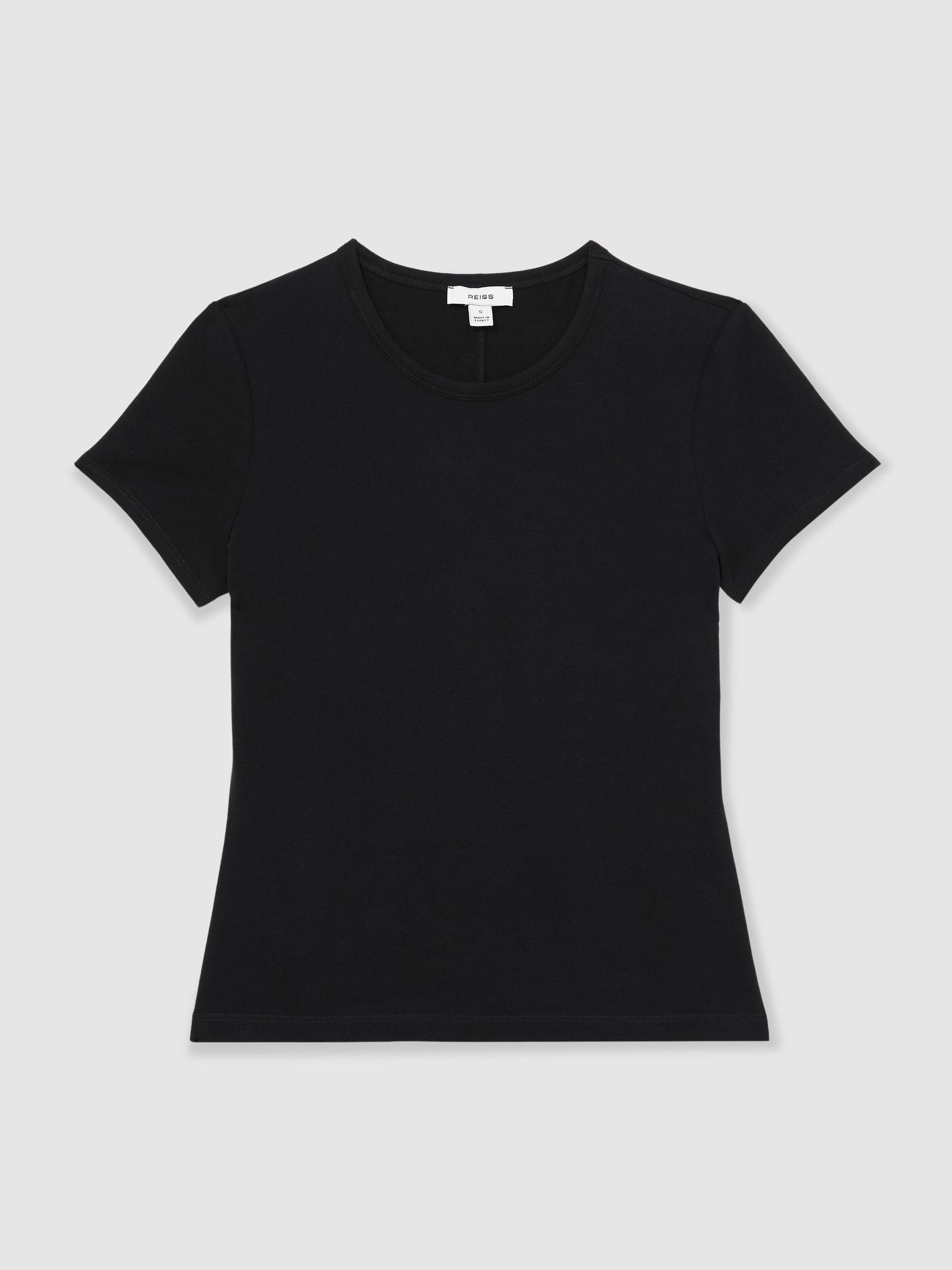 Stretch-Cotton Crew-Neck T-Shirt in Black Product Image