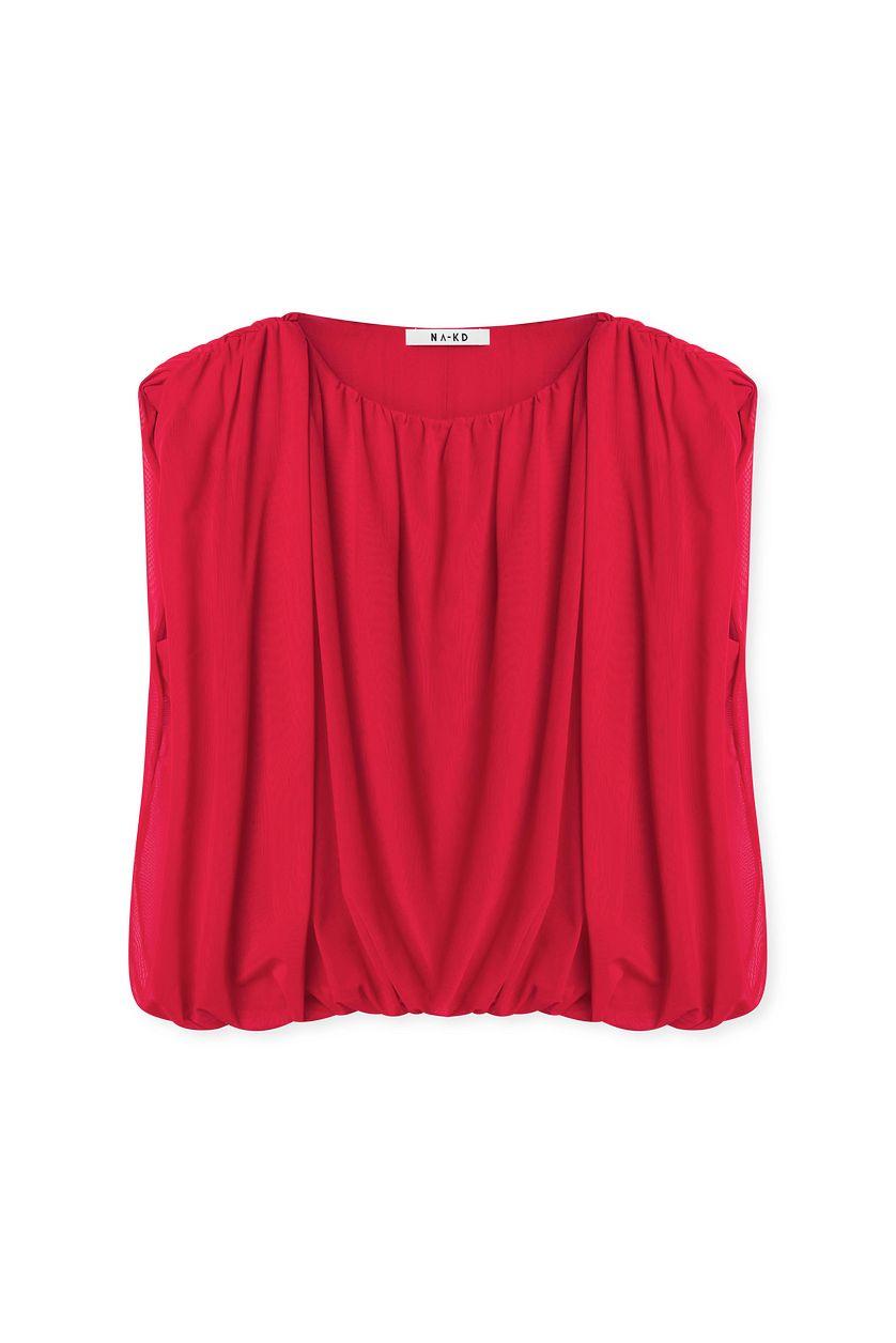 Sharp Shoulder Mesh Top Product Image
