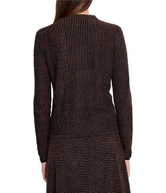 NIC + ZOE Pixel Knit Funnel Neck Long Sleeve Sweater Product Image