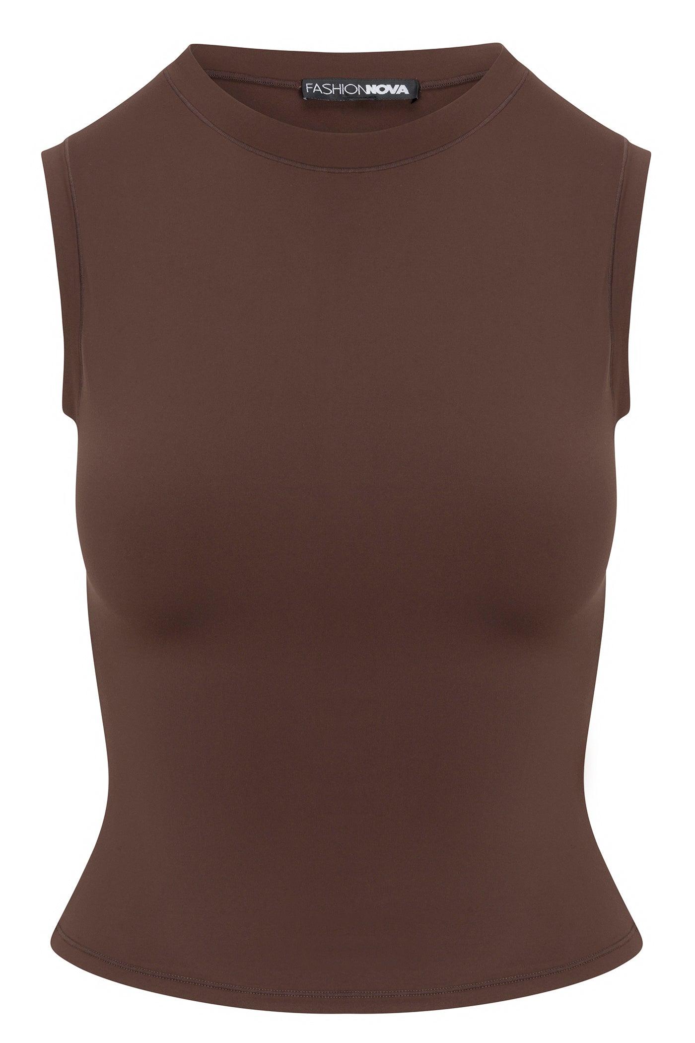 Second Skin Double Lined Muscle Tank - Chocolate Female Product Image