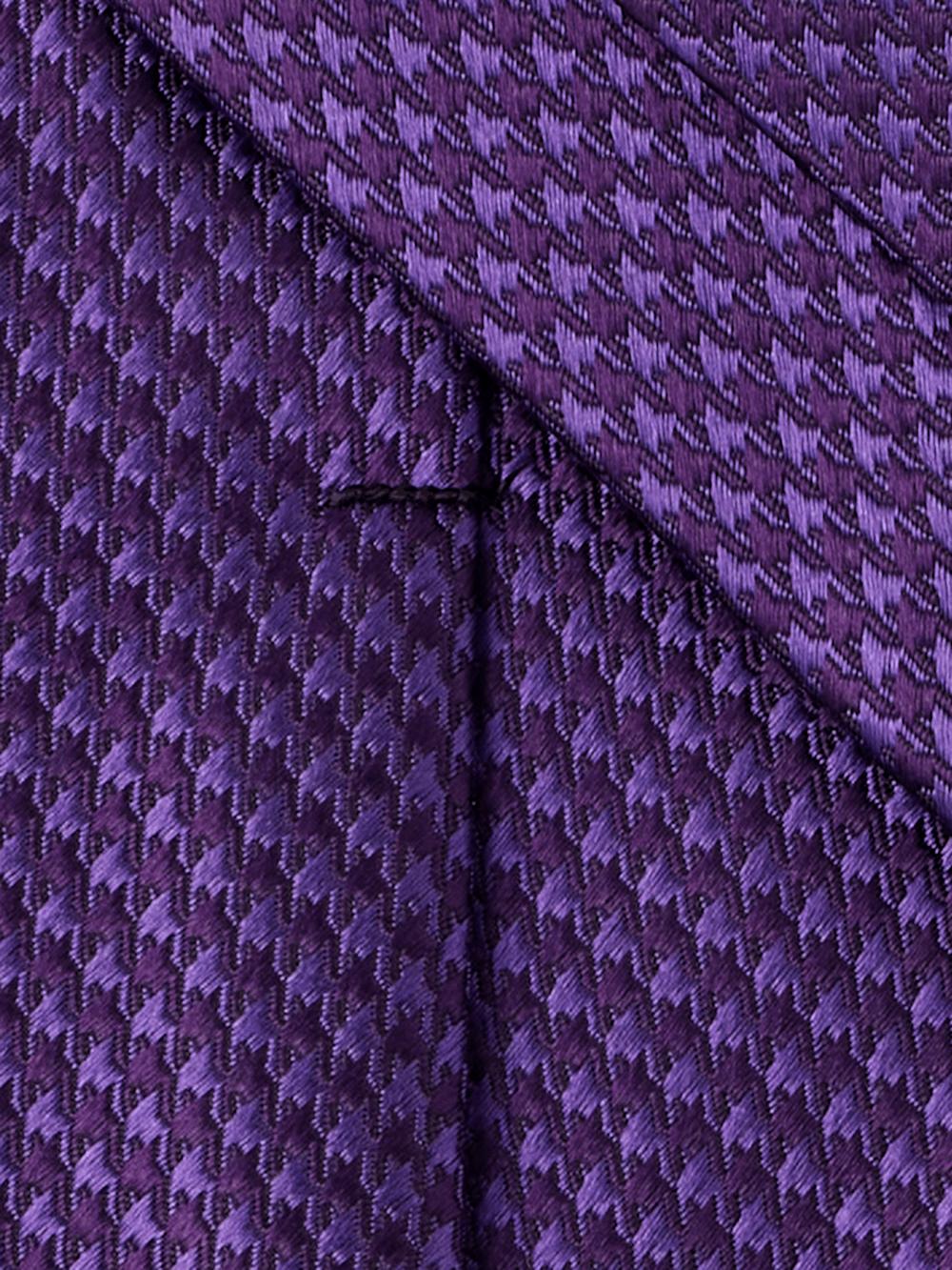Houndstooth Woven Silk Tie - Purple Product Image