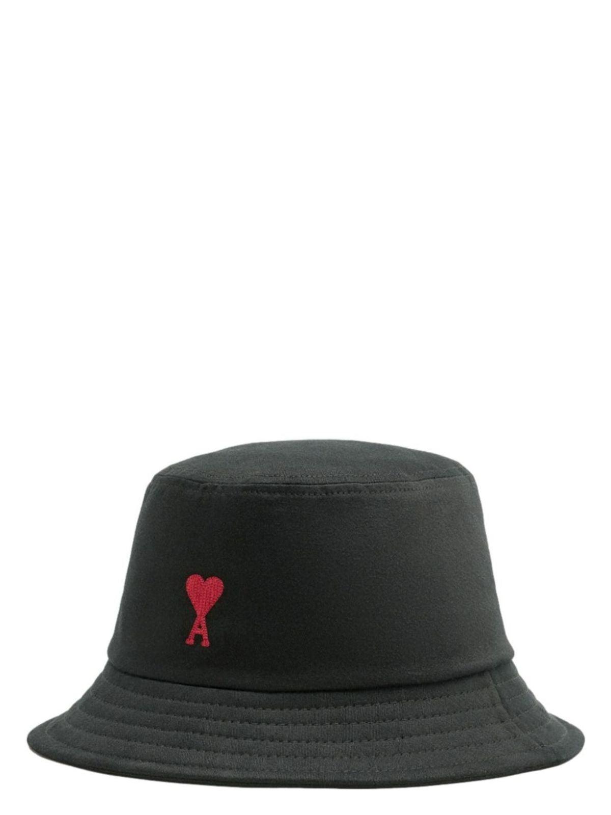 AMI ALEXANDRE MATTIUSSI Ami Paris Ami Paris De Coeur Cotton Bucket Hat In Black Product Image