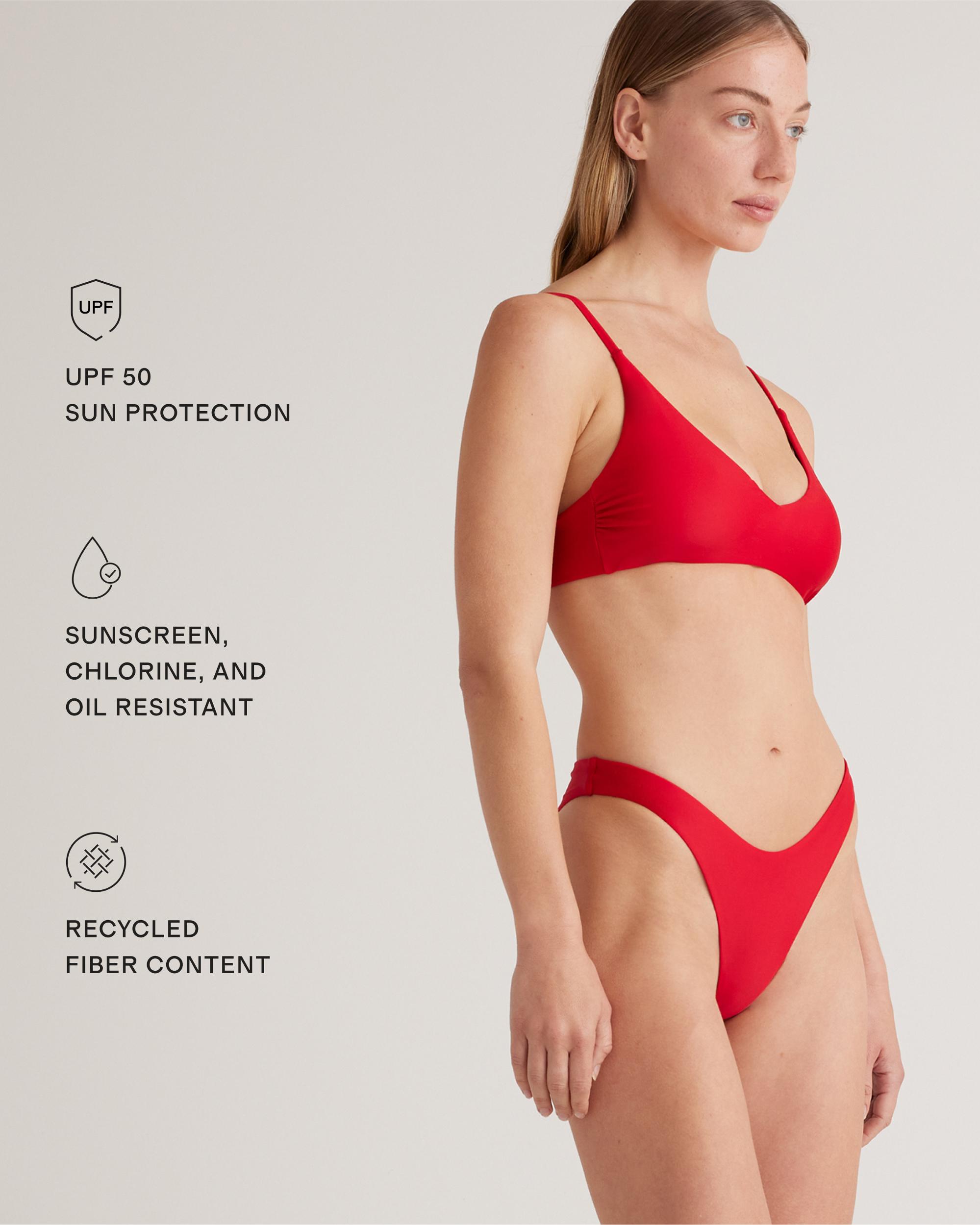 Quince | Women's Italian High-Leg Bikini Bottom 78% Recycled Polyamide, 22% Spandex Product Image