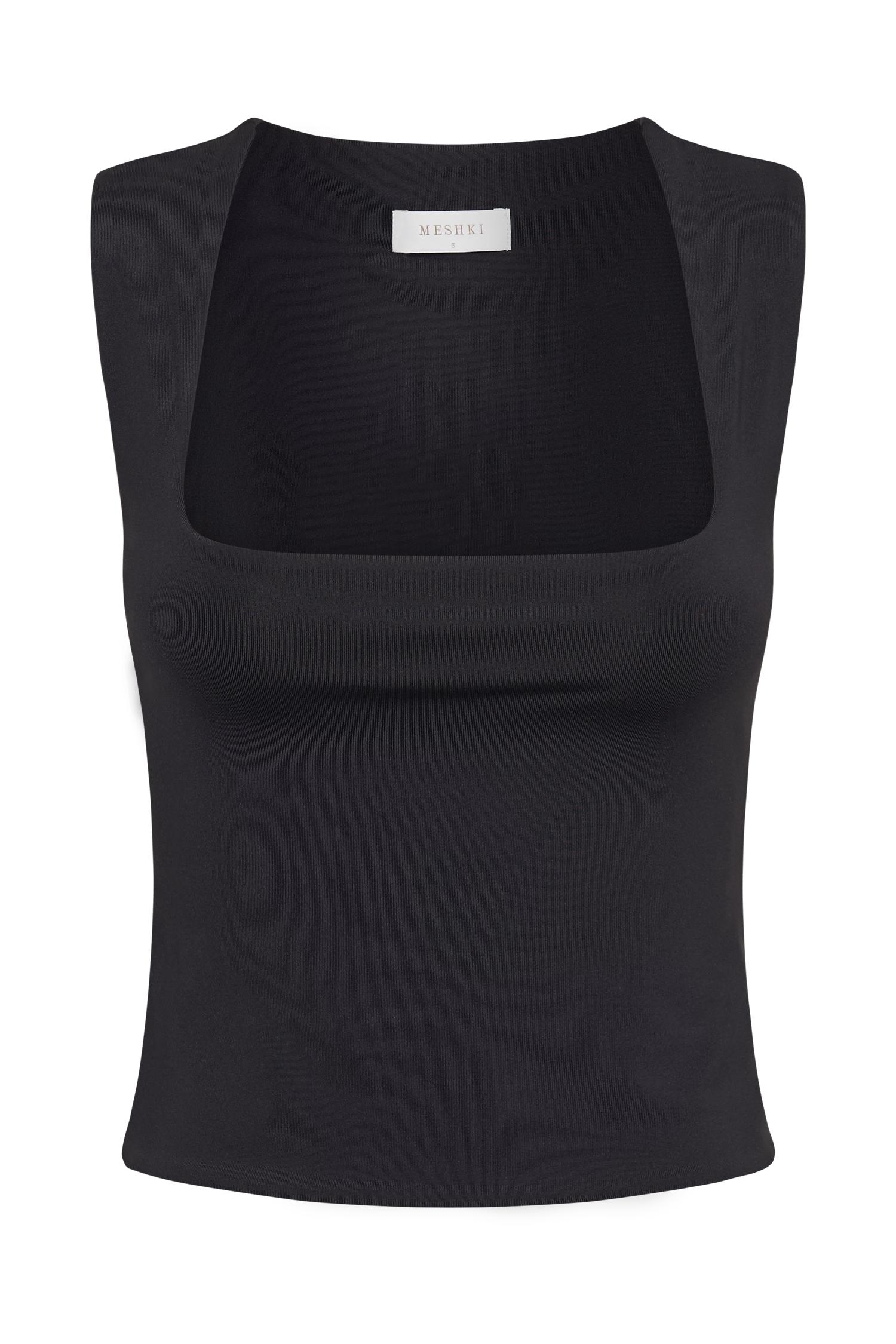 Linley Recycled Nylon Long Line Top - Black Product Image