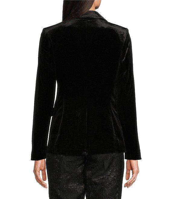 Calvin Klein Velvet 1-Button Peak Lapel Long Sleeve Jacket Product Image