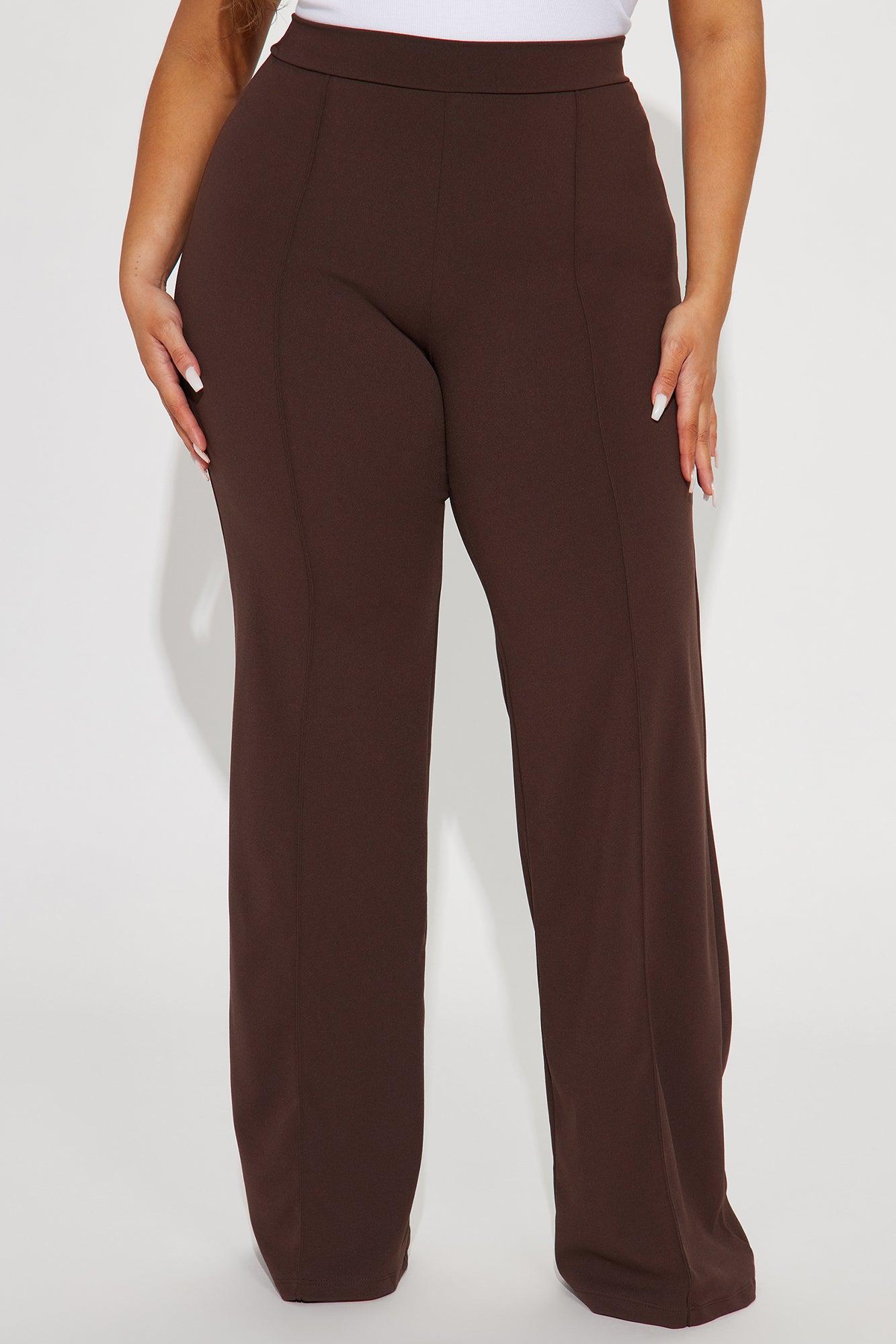 Tall Victoria High Waisted Dress Pants - Chocolate Product Image