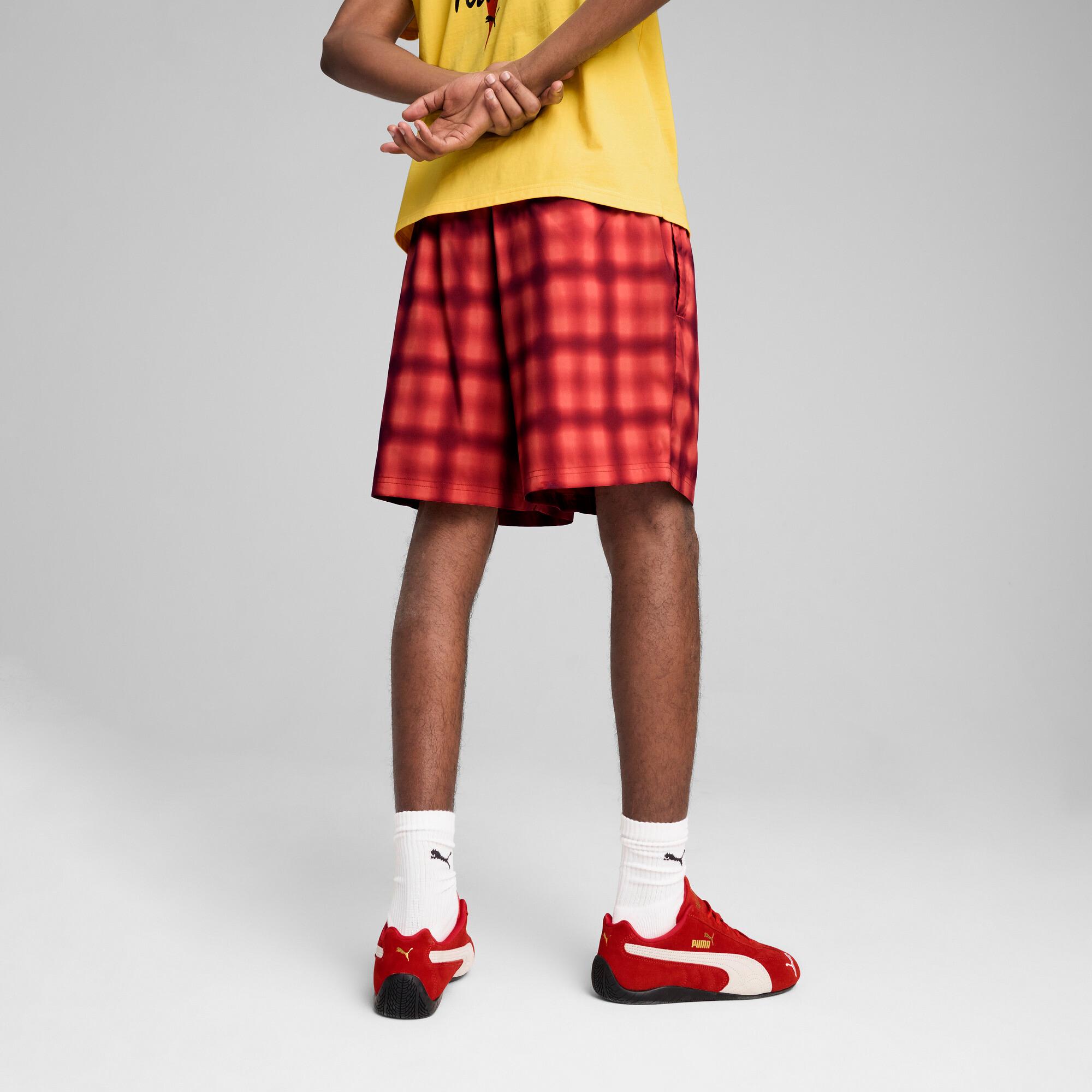 PUMA ROAD TO UNITY Men's Relaxed 6" Woven Shorts in Red Fire/Aop Product Image