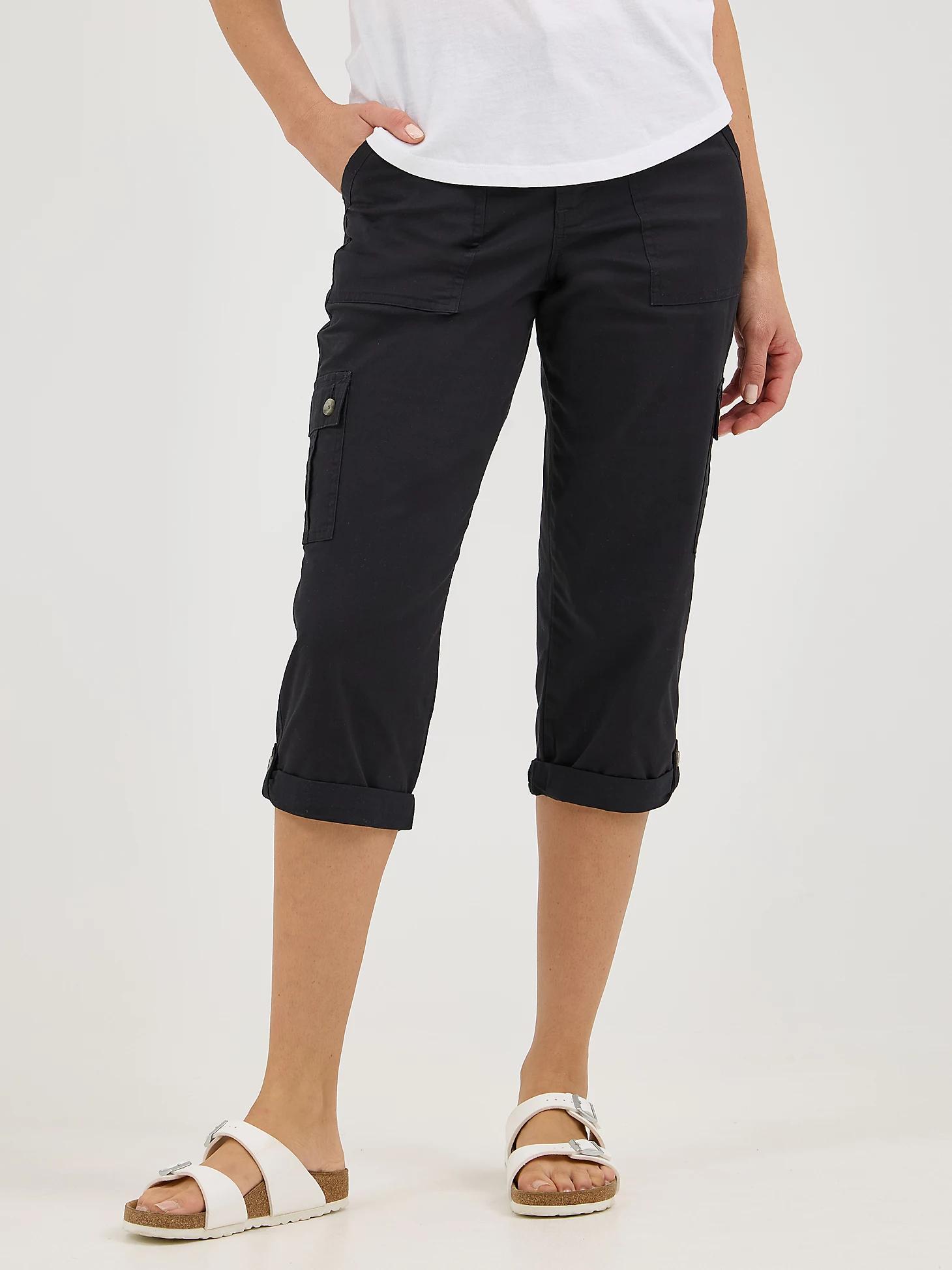 Women's Ultra Lux Comfort with Flex-to-Go Relaxed Fit Cargo Capri | Women's Capris & Crops | Lee® Product Image