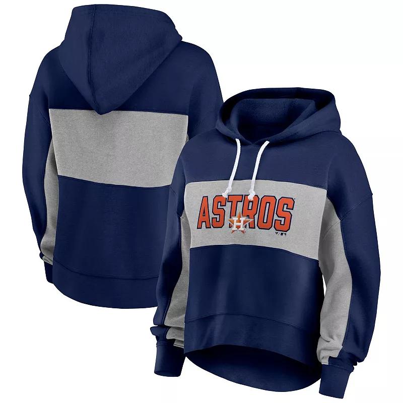 Women's Fanatics Branded Navy Atlanta Braves Filled Stat Sheet Pullover Hoodie, Size: 2XL, Blue Product Image