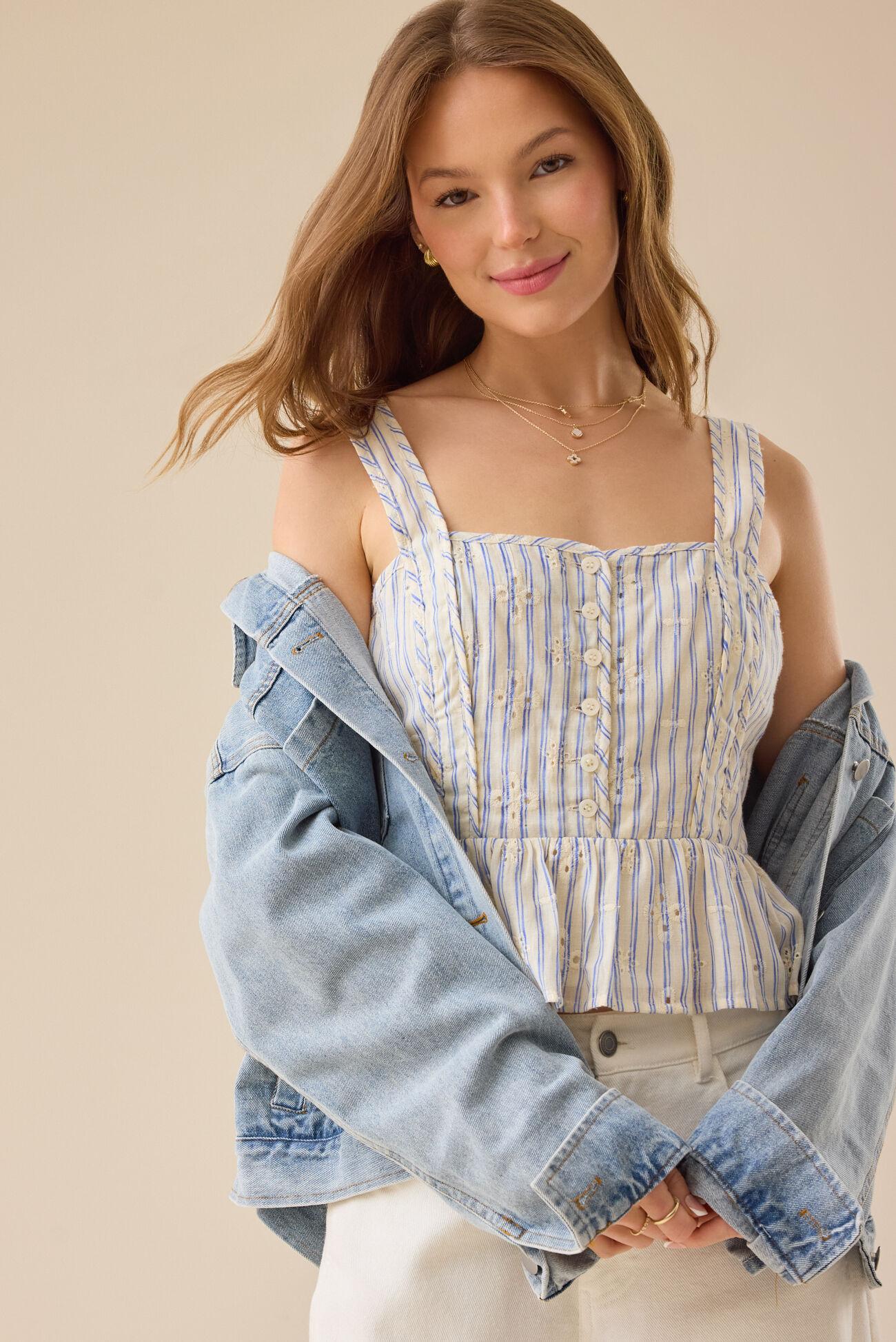 Orla Embroidered Peplum Tank Product Image