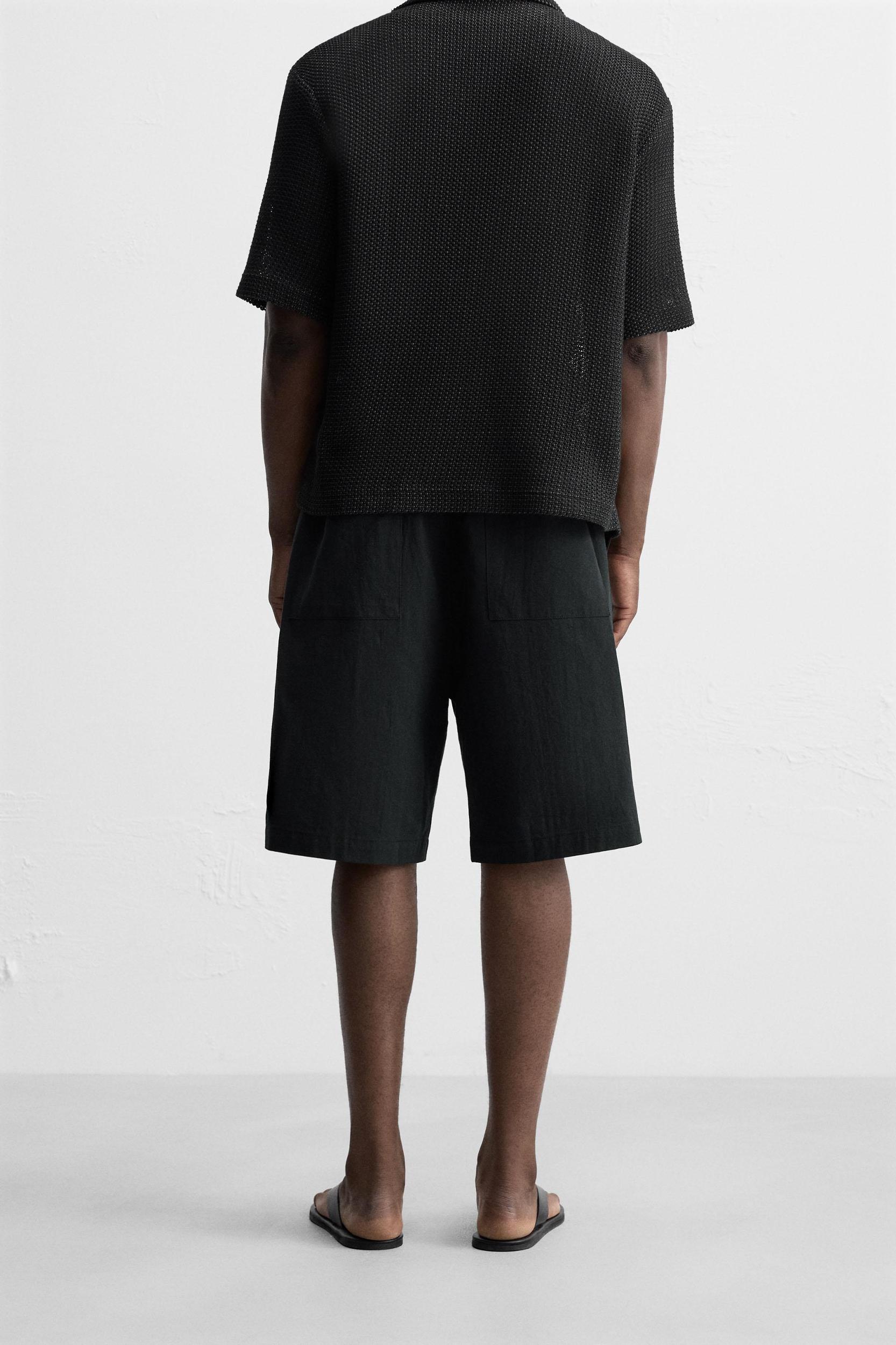 RELAXED FIT COTTON BERMUDA SHORTS Product Image