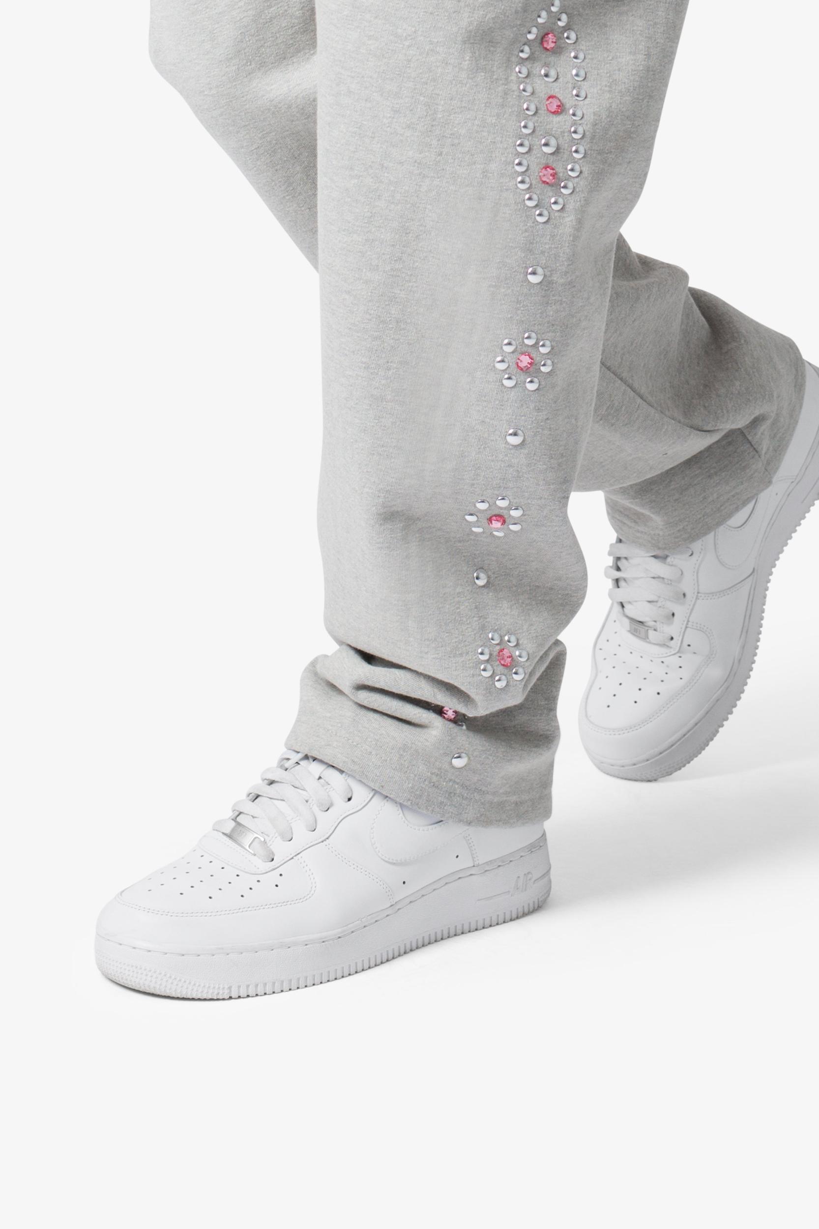 West Studded Sweatpants - Grey Product Image