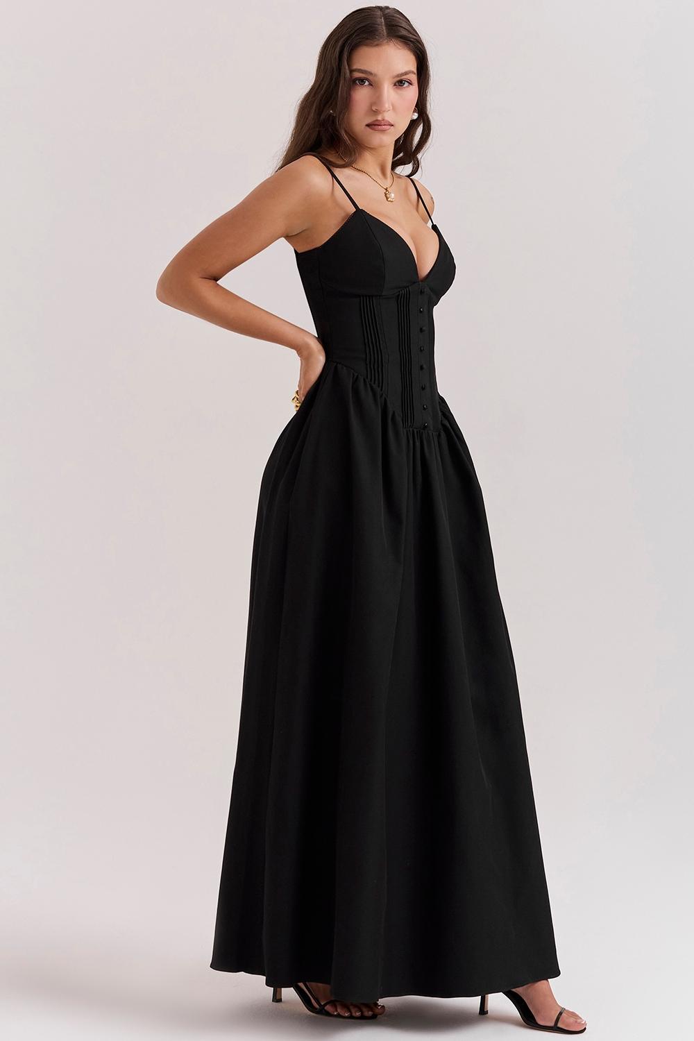 Lova  black corset maxi dress Product Image