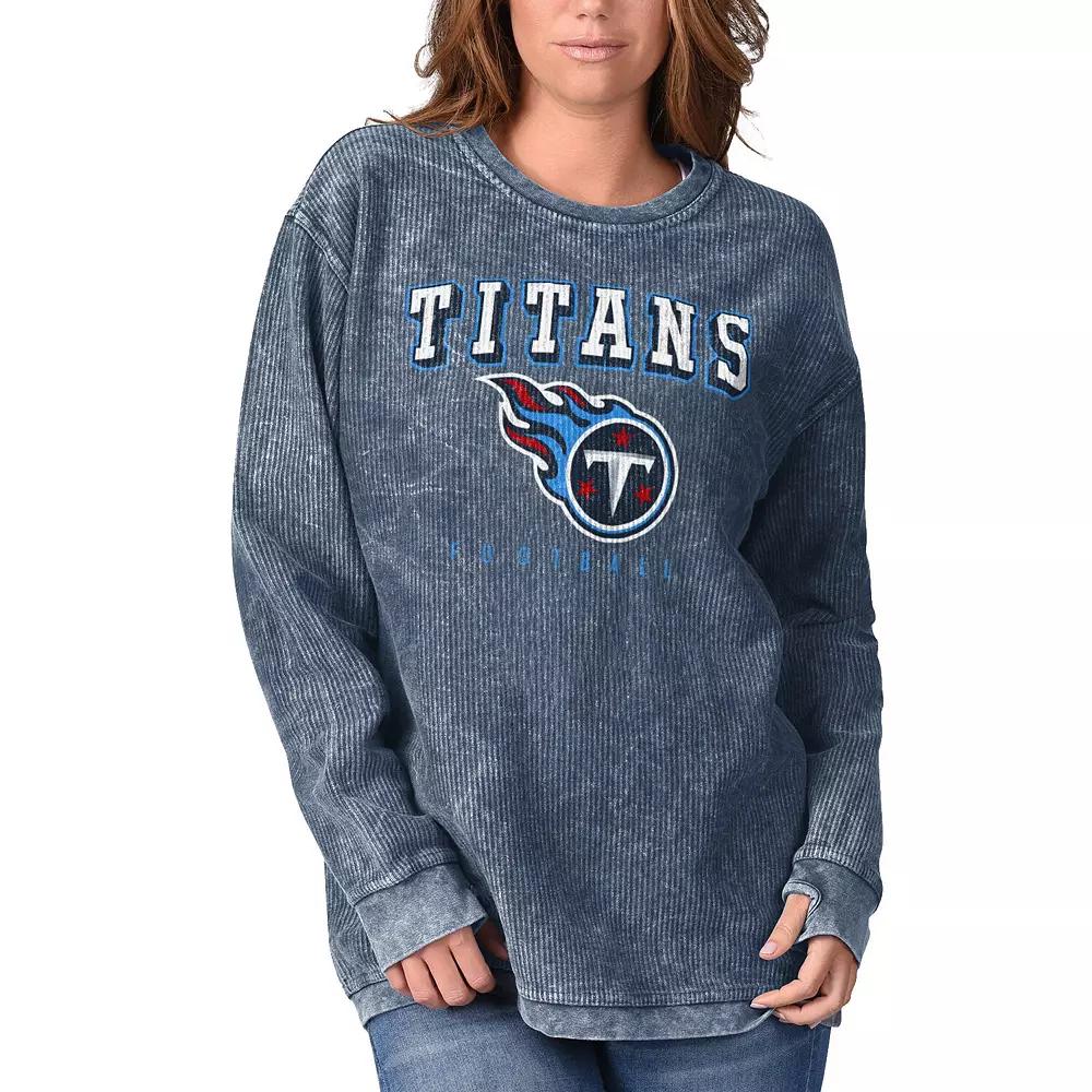 Women's G-III 4Her by Carl Banks Navy Tennessee Titans Comfy Cord Pullover Sweatshirt, Size: Medium, Blue Product Image