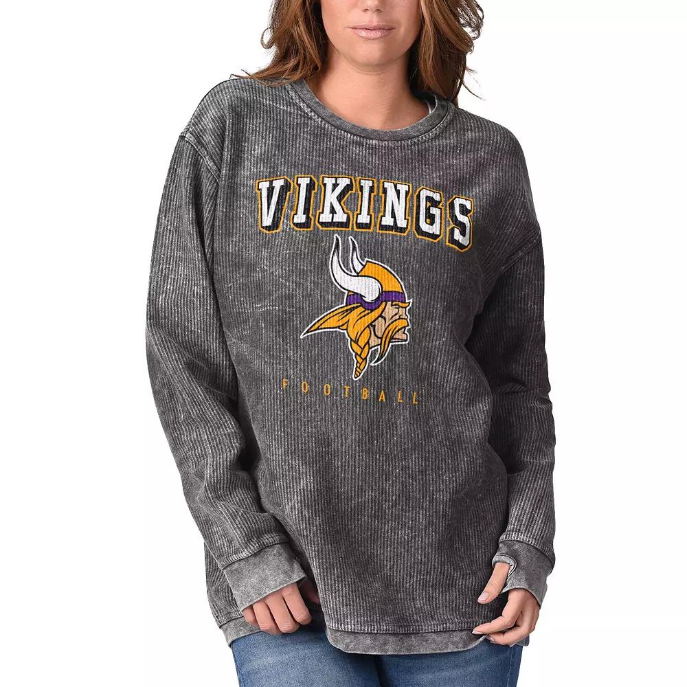 Women's G-III 4Her by Carl Banks Black Minnesota Vikings Comfy Cord Pullover Sweatshirt, Size: XL Product Image