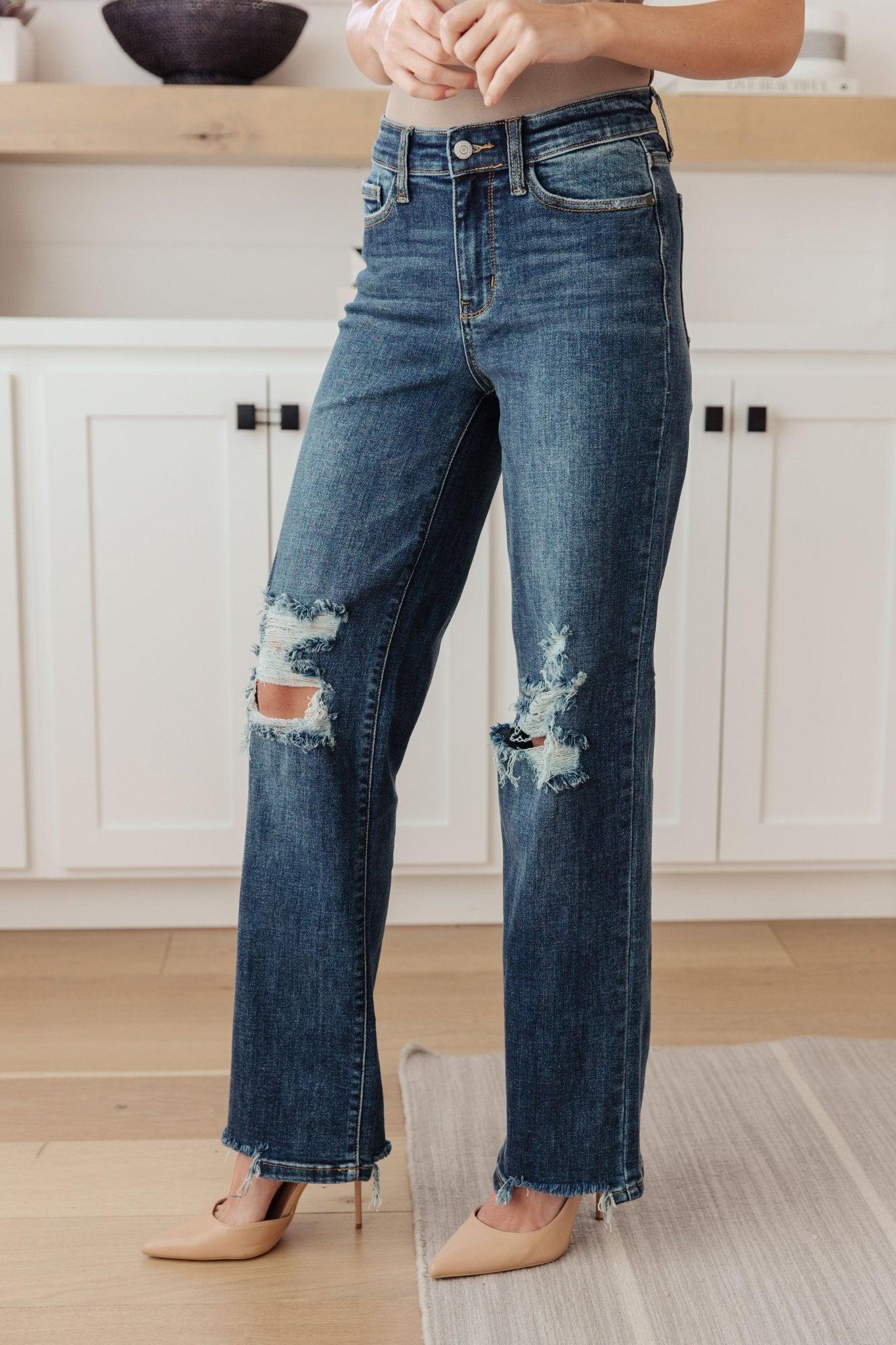 Rose High Rise 90's Straight Jeans in Dark Wash (Online Exclusive) Product Image