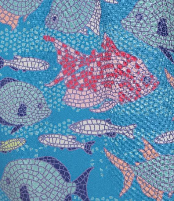 Caribbean Mosaic Fish 6#double; Inseam Swim Trunks Product Image