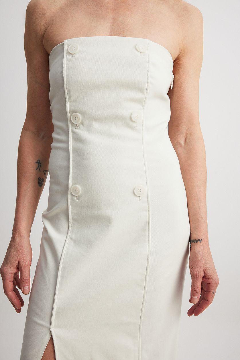 Double Breasted Bandeau Midi Dress Product Image