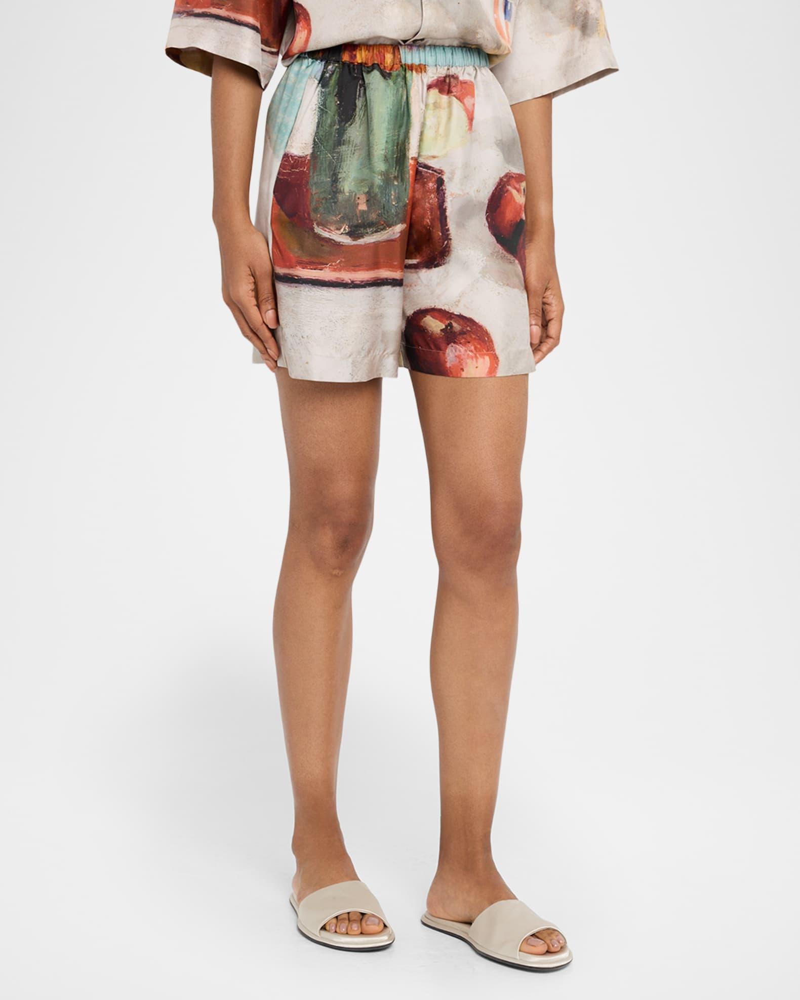 Anne Silk Twill Shorts Product Image