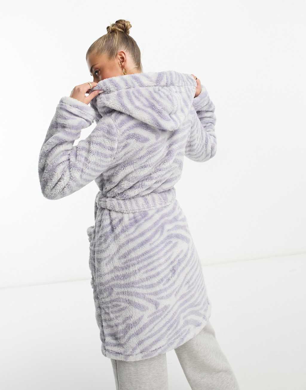 UGG Aarti cozy robe in gray zebra Product Image