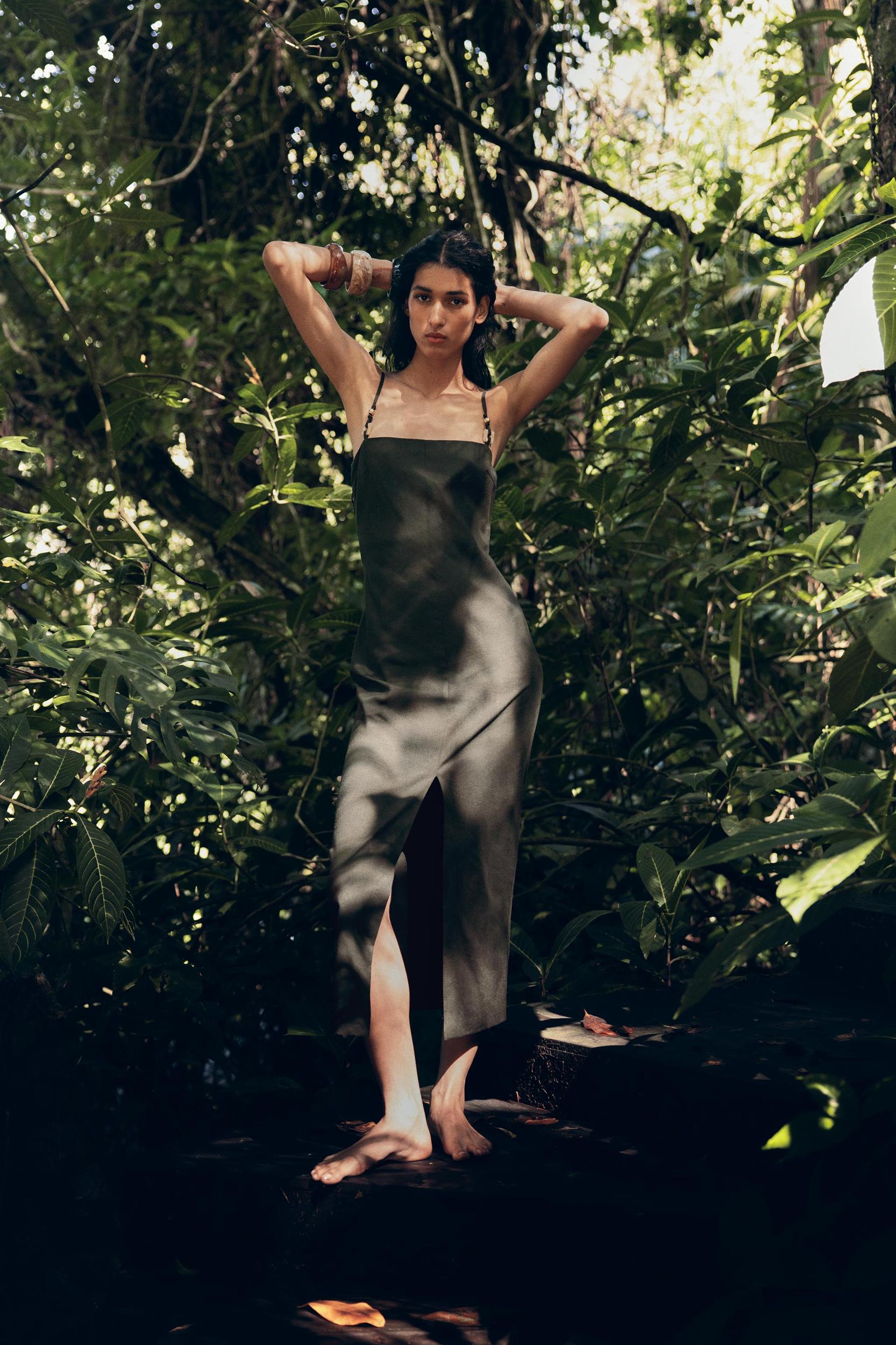 LINEN MIDI DRESS Product Image