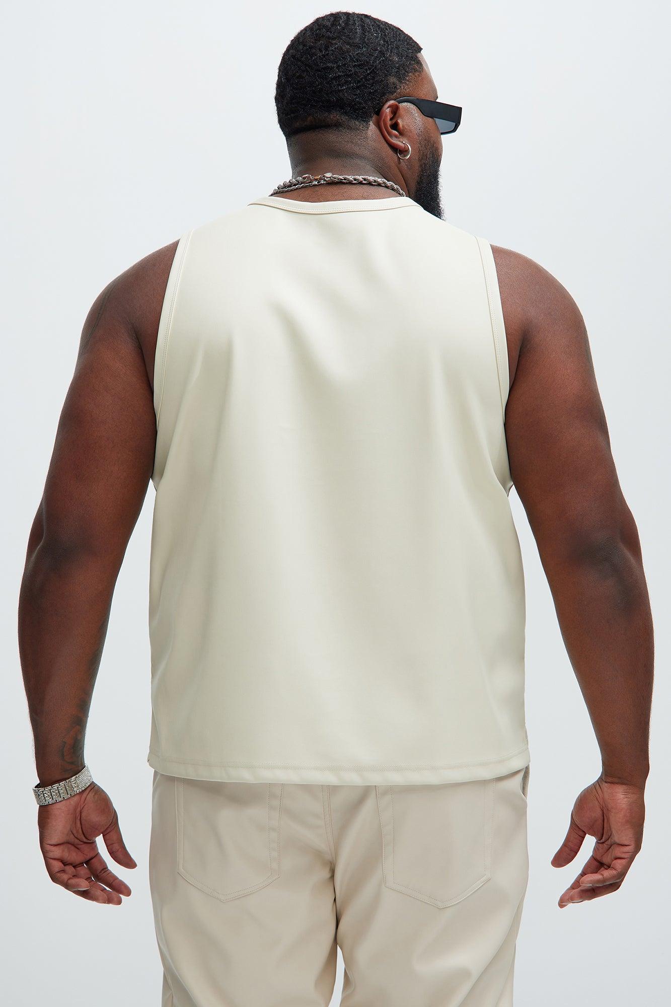 Erickson Faux Leather Tank - Off White Product Image