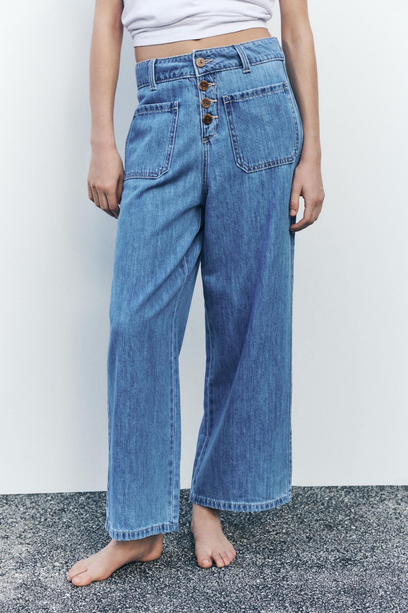 Z1975 HIGH RISE BUTTON CULOTTE JEANS Product Image