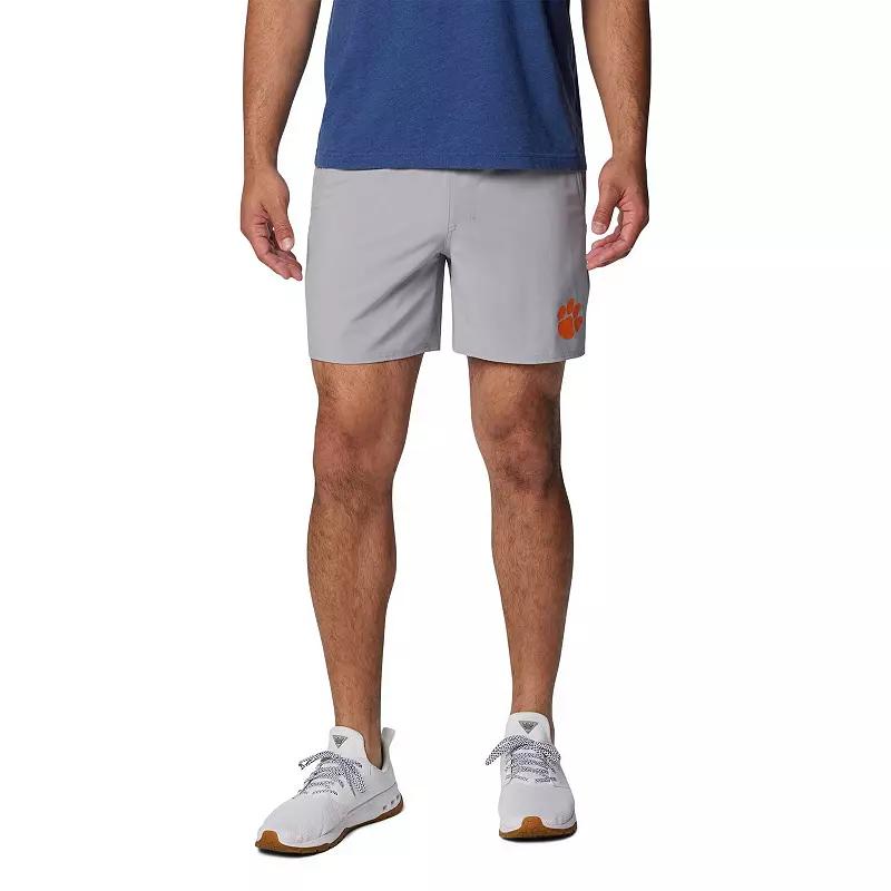Men's Columbia Gray Clemson Tigers PFG Terminal Roamer�� Omni-Shade�� Stretch Shorts, Size: Medium, Grey Product Image