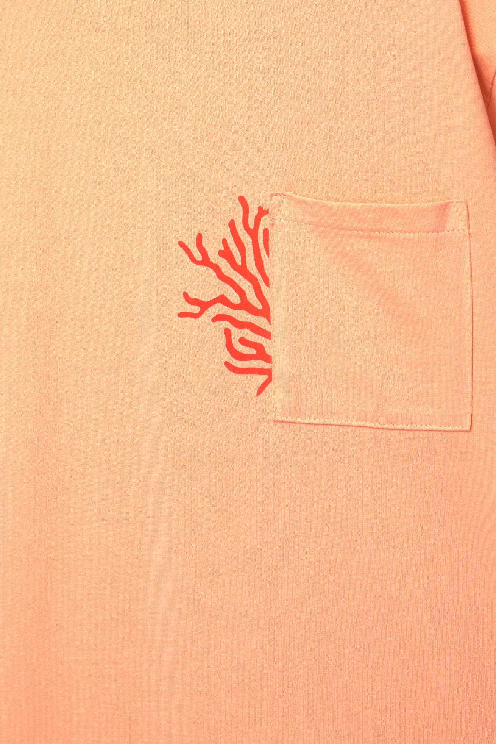 Orange T-shirt with pocket Product Image