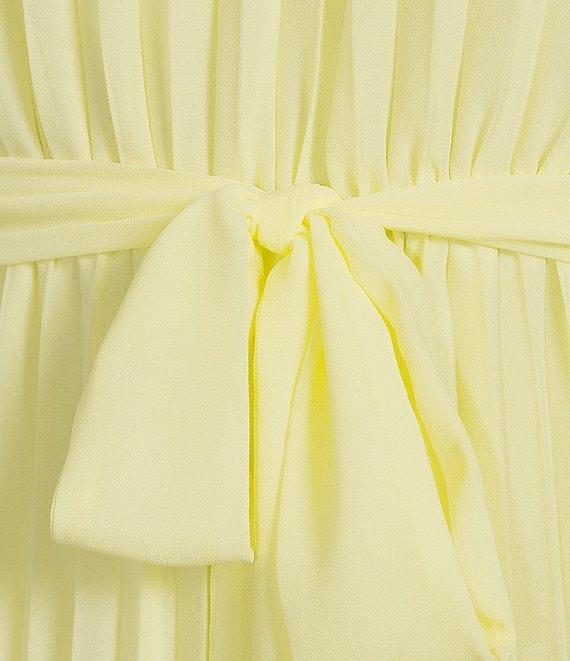 Sam Edelman Chiffon V-Neck Long Sleeve Pleated A-Line Midi Dress Product Image
