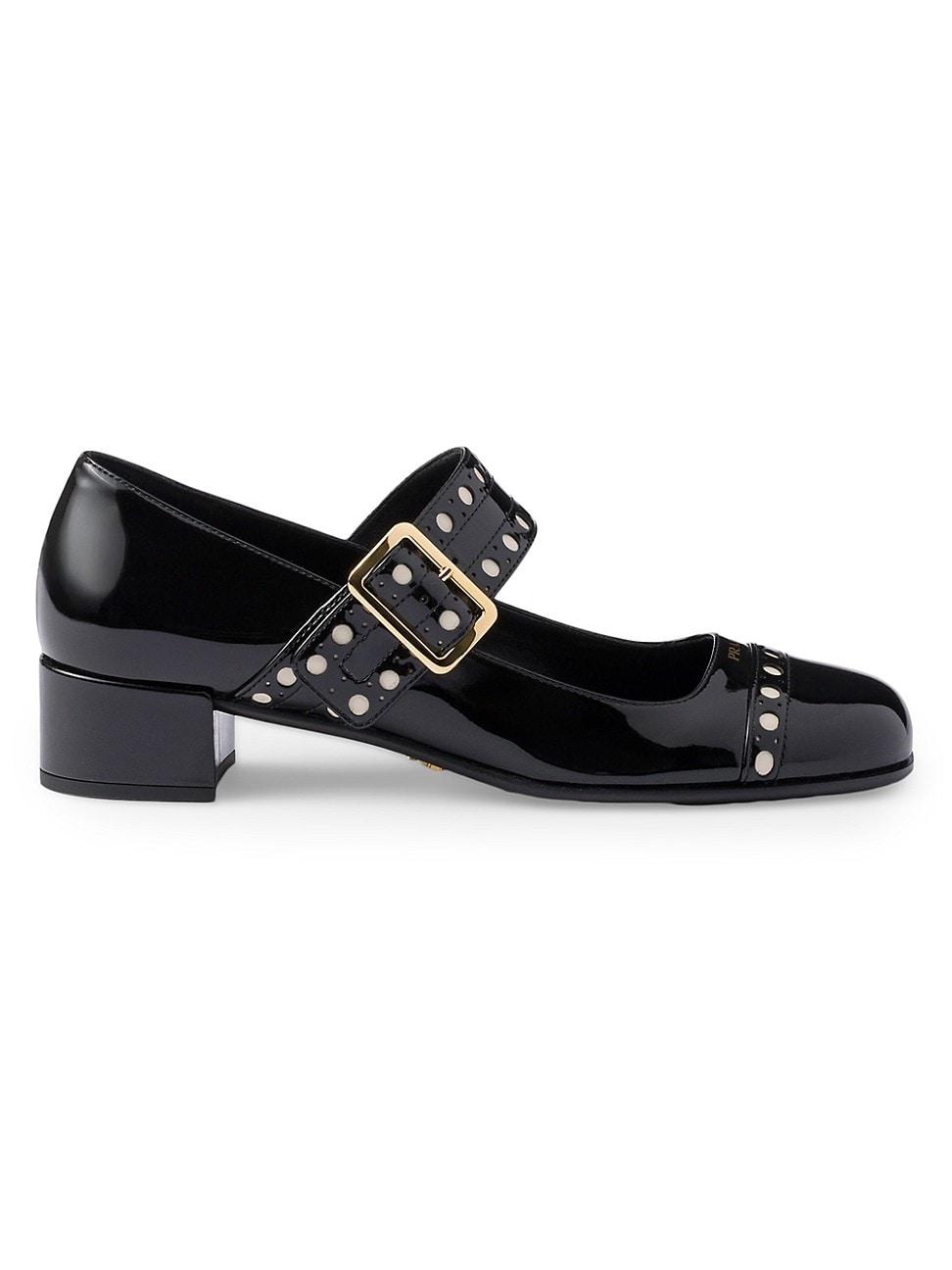 Prada Womens Patent Leather Mary Jane Pumps Product Image