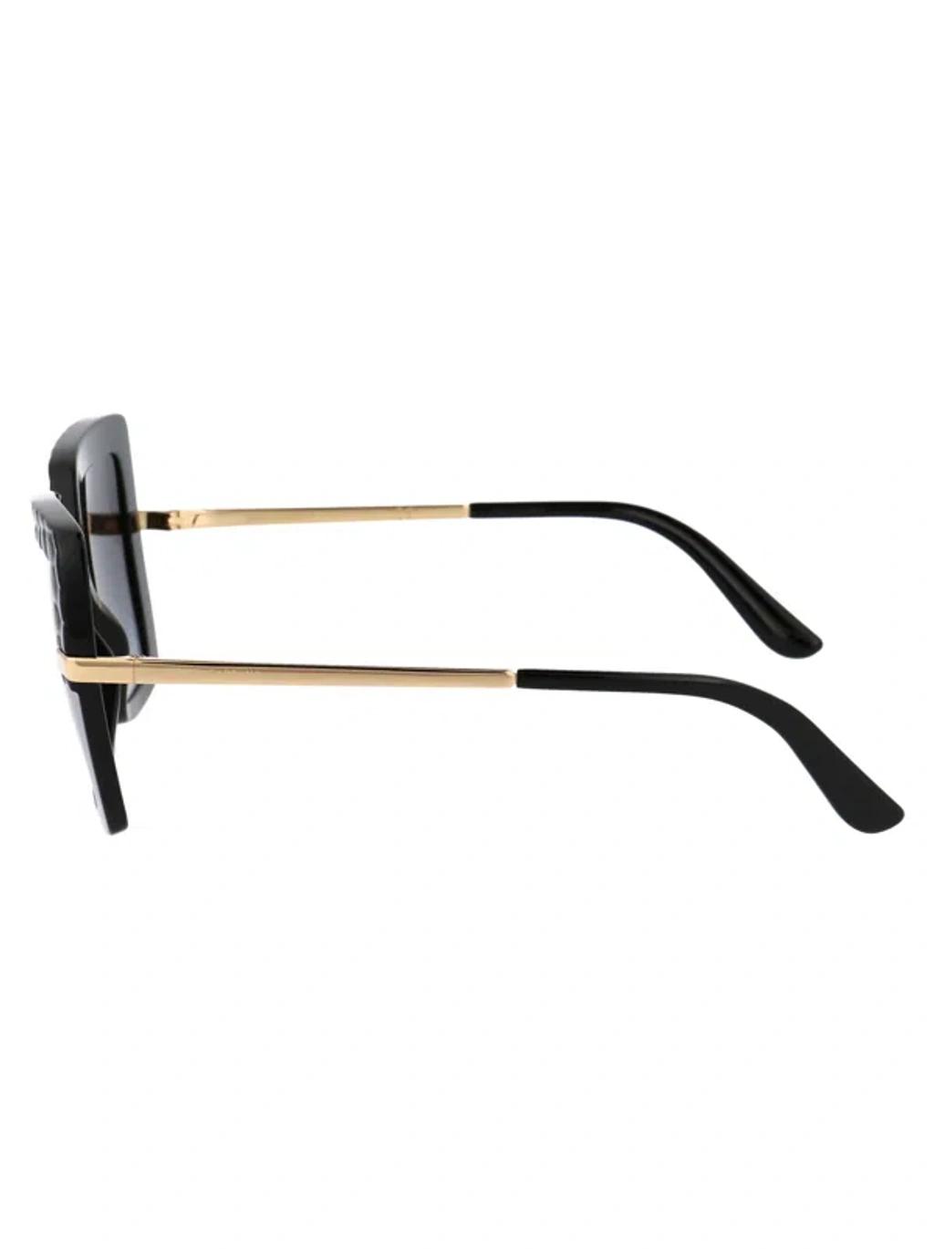 DOLCE & GABBANA Womens Black Dg4373 Square-frame Acetate Sunglasses In Light Grey Gradient Black Product Image