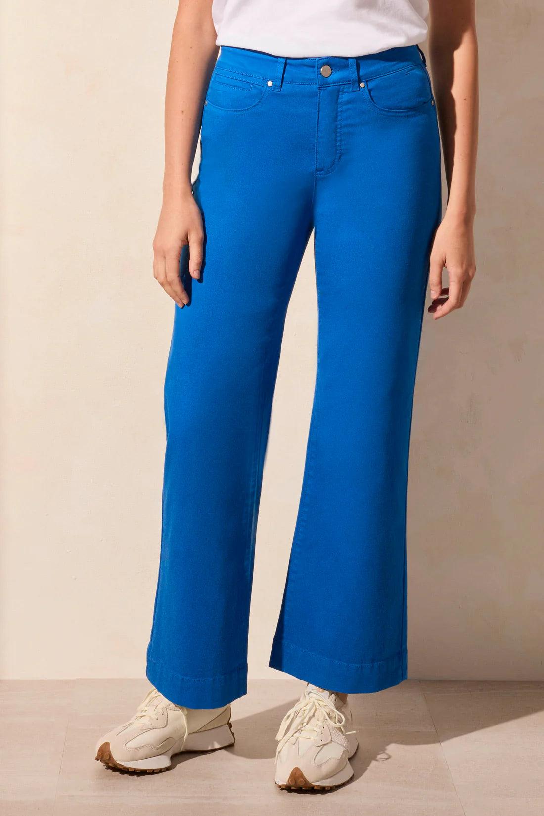 Comfort Stretch Fly Front Wide Leg Pants Product Image