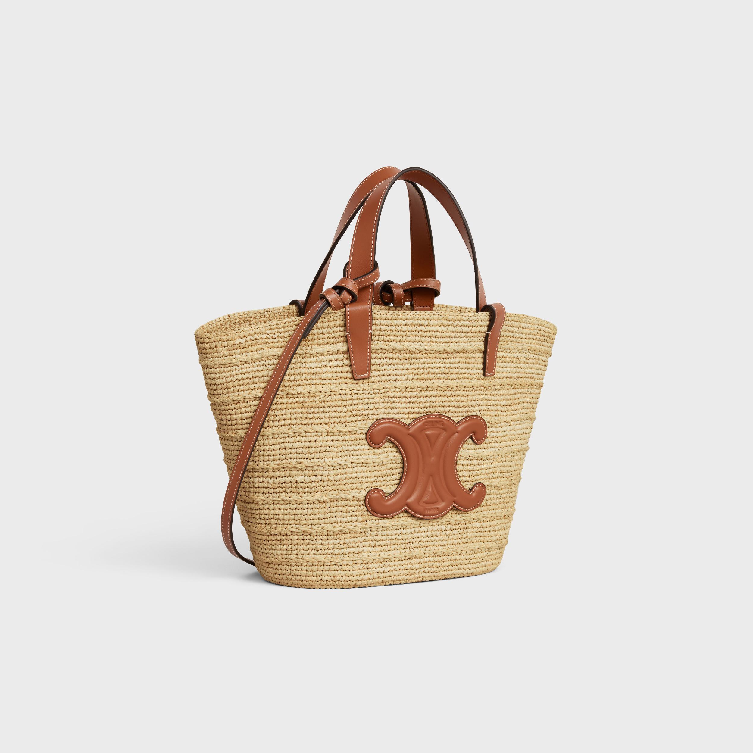 TEEN SUPPLE CELINE CLASSIC PANIER IN Raffia and calfskin Product Image