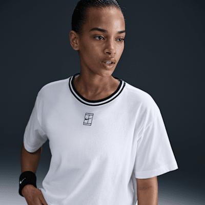 Nike Womens Heritage Dri-FIT Short-Sleeve Cropped T-Shirt | HJ3640-402 Product Image