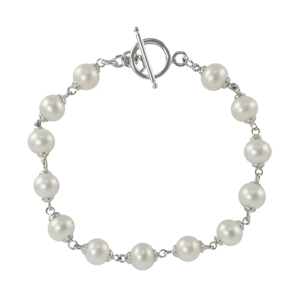 Sterling Silver Freshwater Cultured Pearl Bracelet, Womens Product Image
