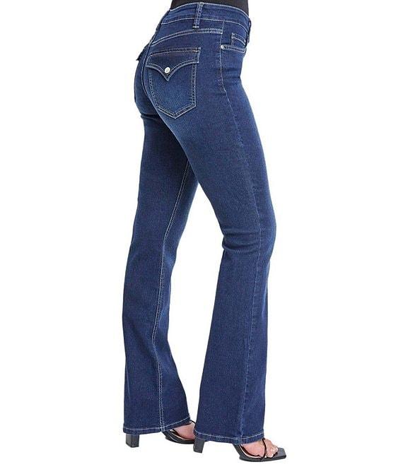 YMI Jeanswear Mid Rise Back Flap Pocket Bootcut Jeans Product Image