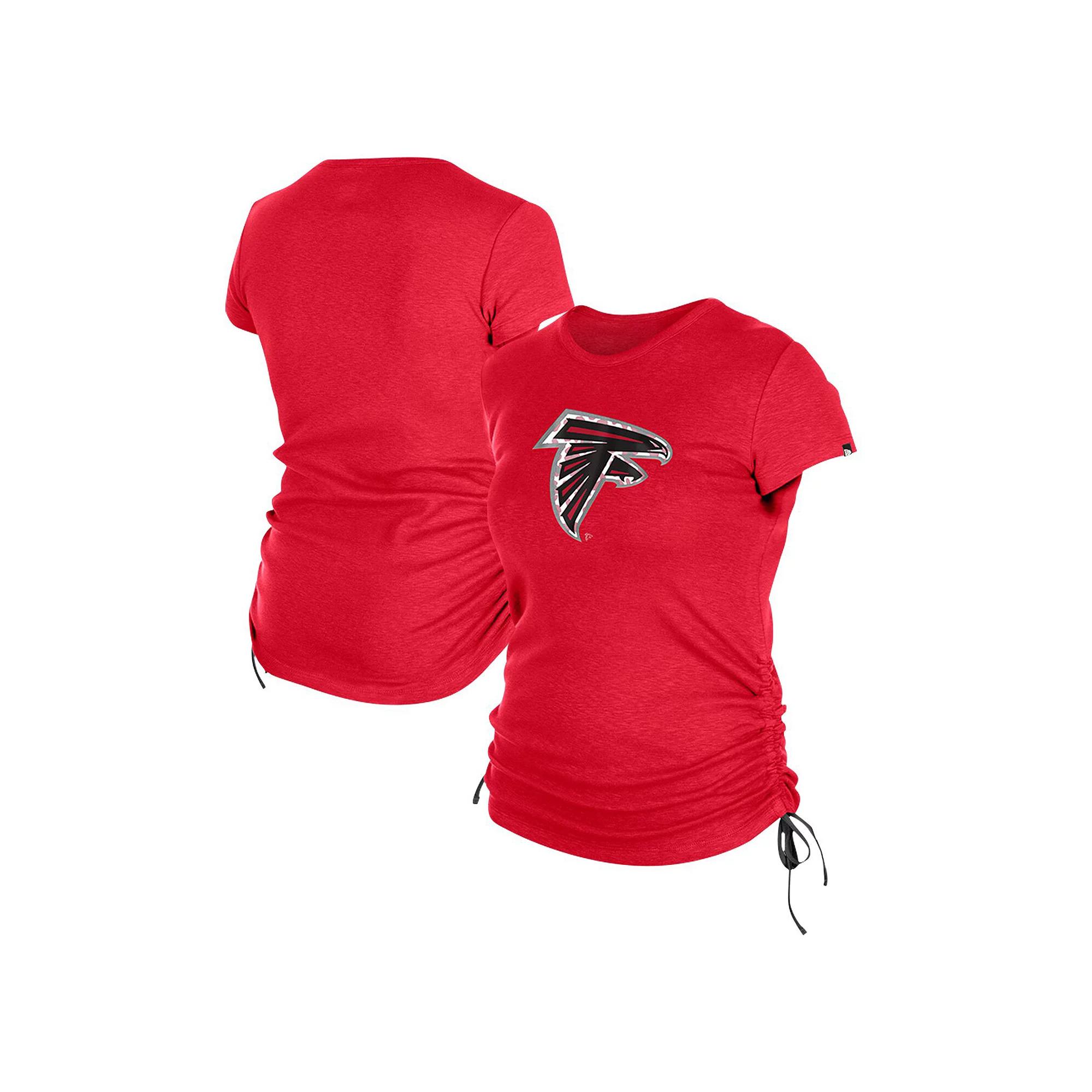 Women's New Era Red Atlanta Falcons Ruched Side T-Shirt, Size: XS Product Image
