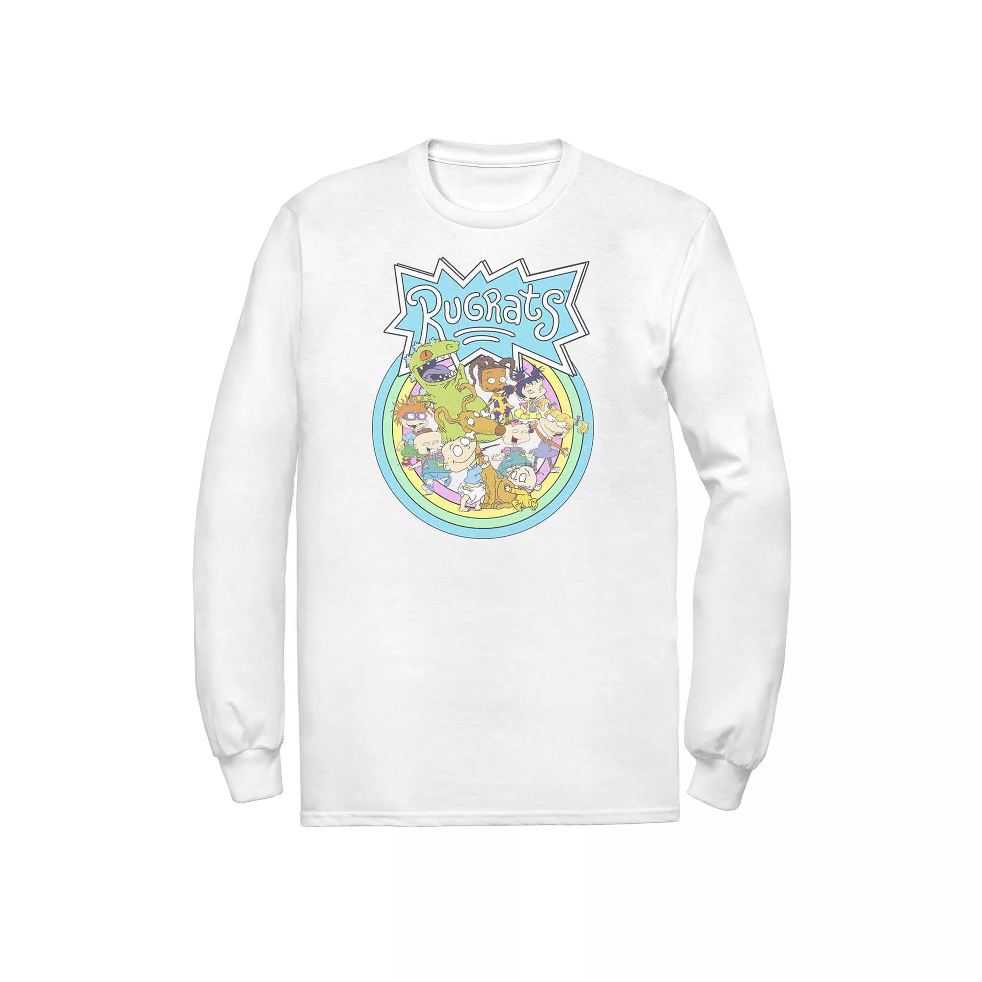 Men's Rugrats Rainbow Group Logo Long Sleeve Tee,  Product Image