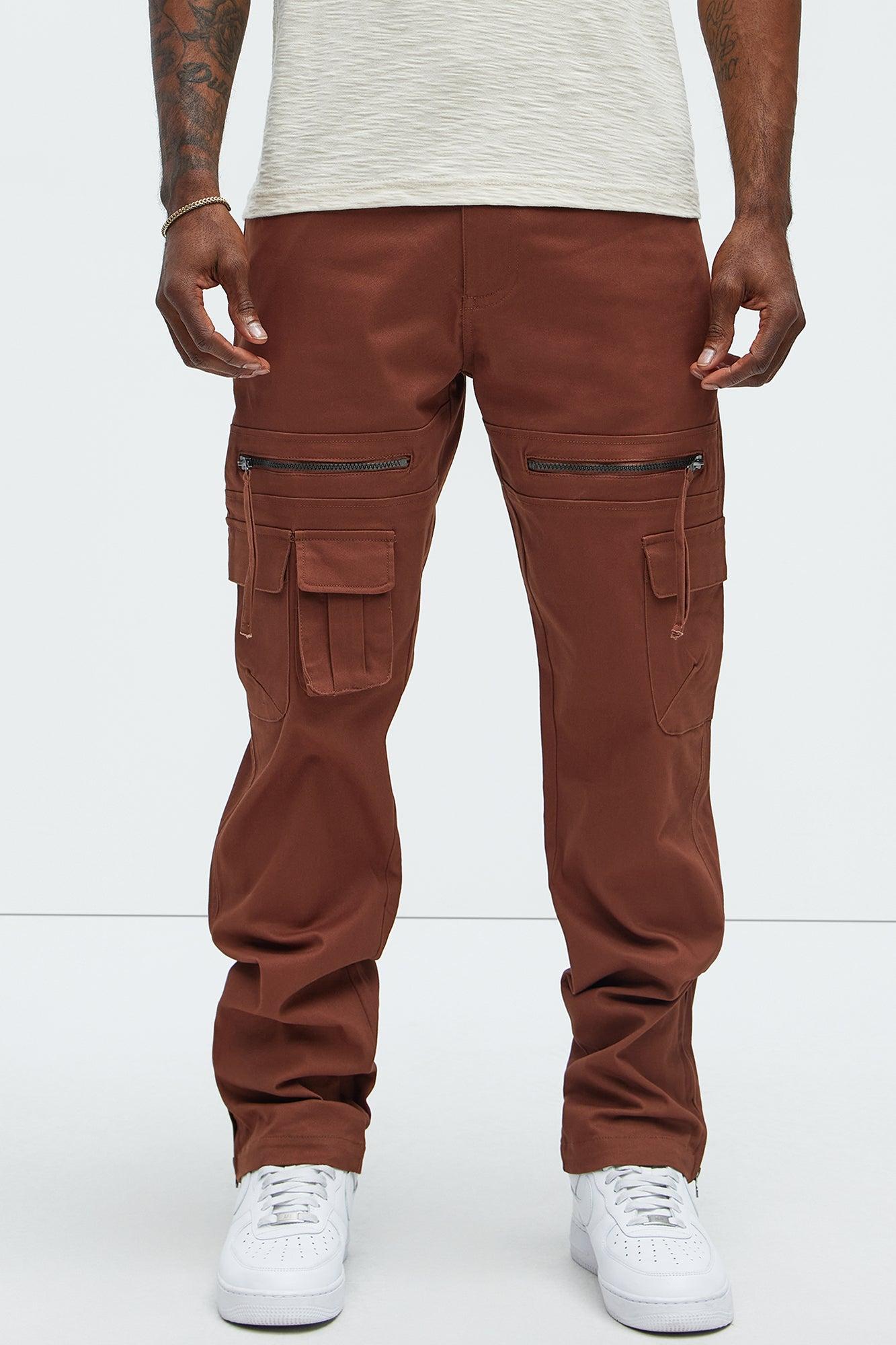 Camera Flash On Cargo Pants - Brown Product Image