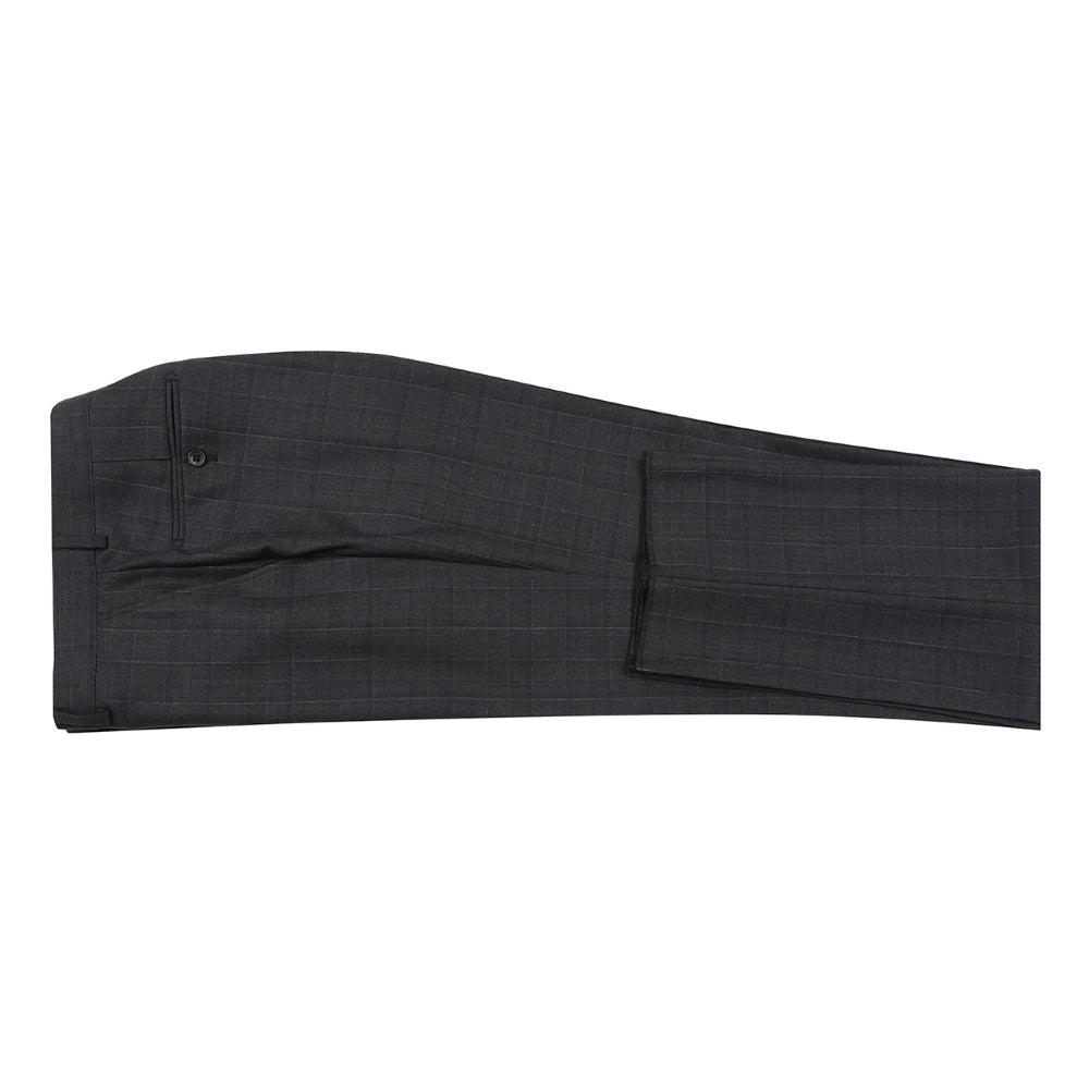 Black Regular Fit Wool Blend Windowpane 2 Piece Suit Product Image